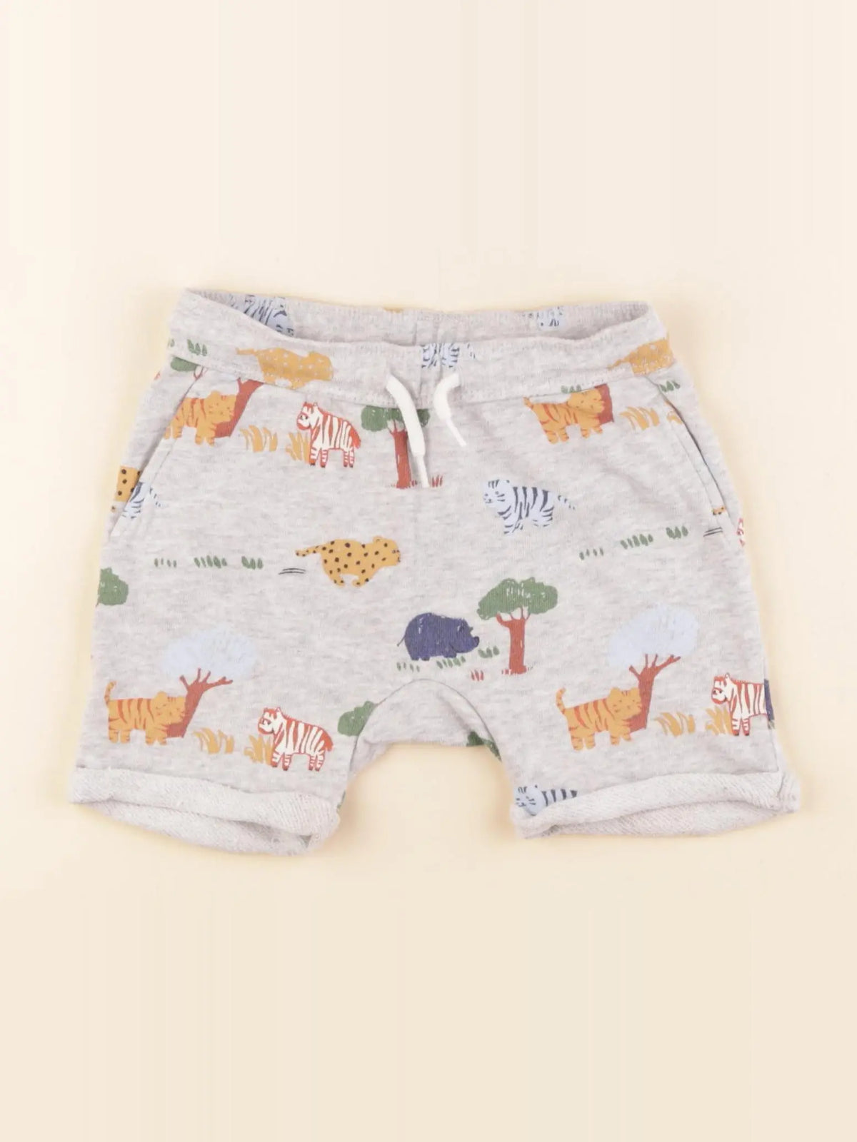 H&M - short gris - 12/18 mois