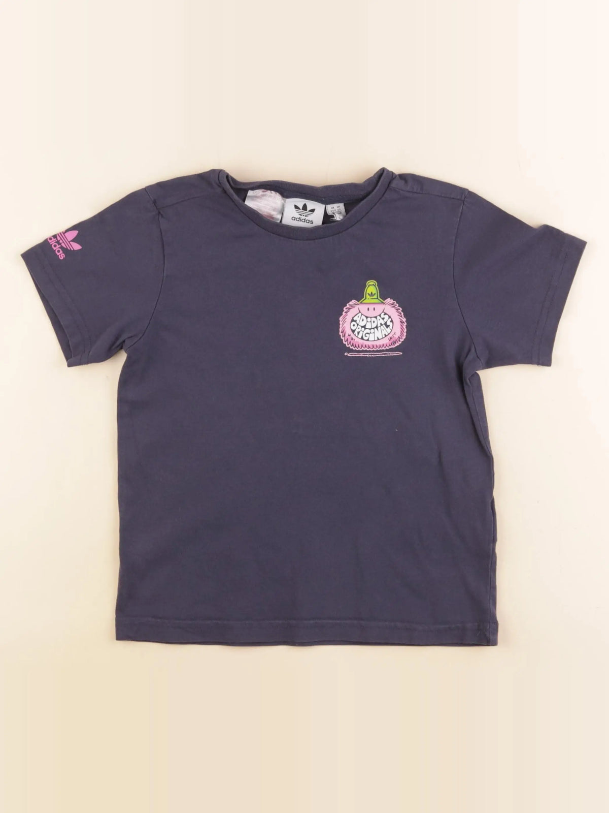 Adidas - tee-shirt imprimé au dos gris - 3/4 ans