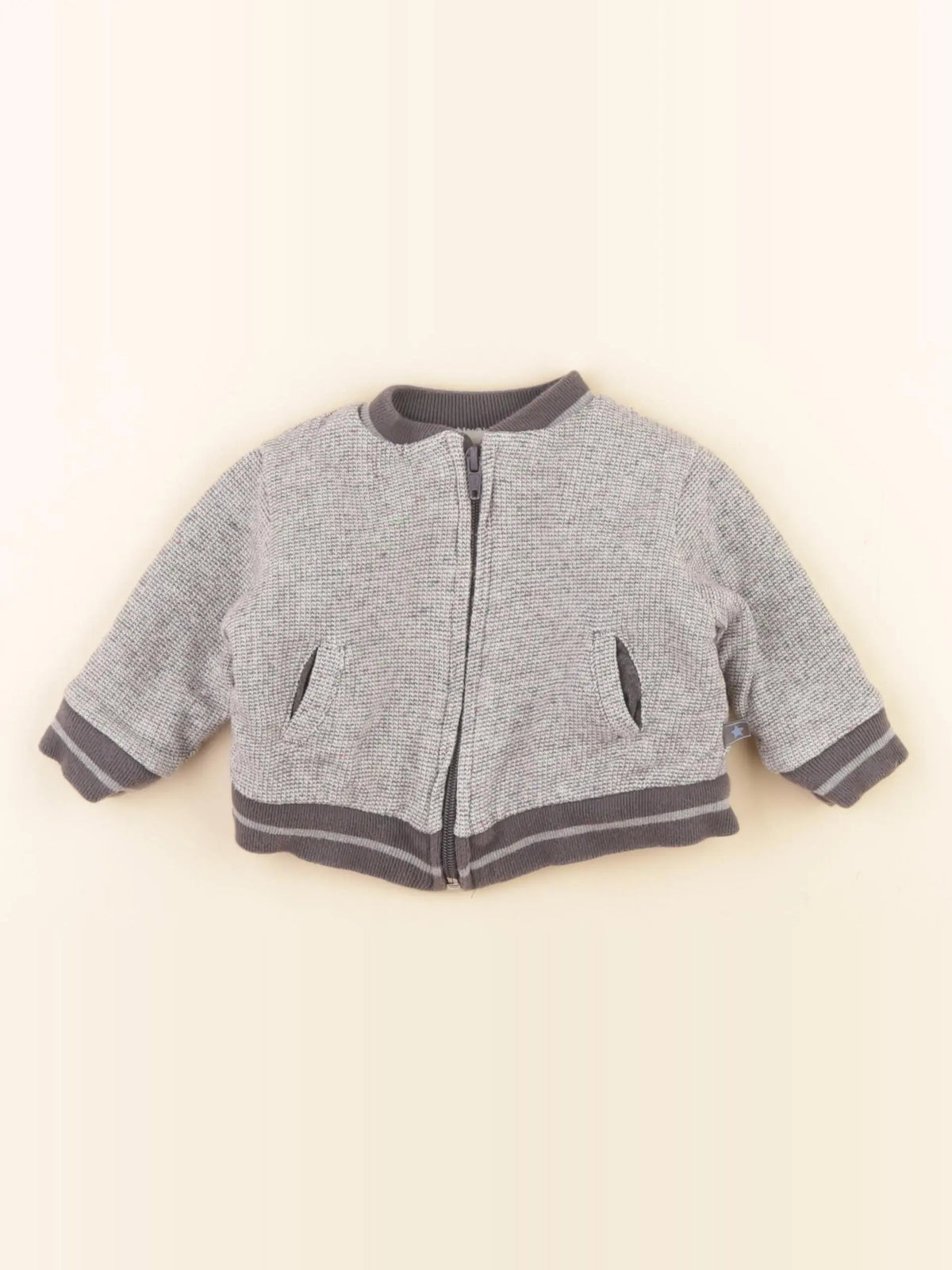 Arsène et les pipelettes - veste doublé gris - 6 mois