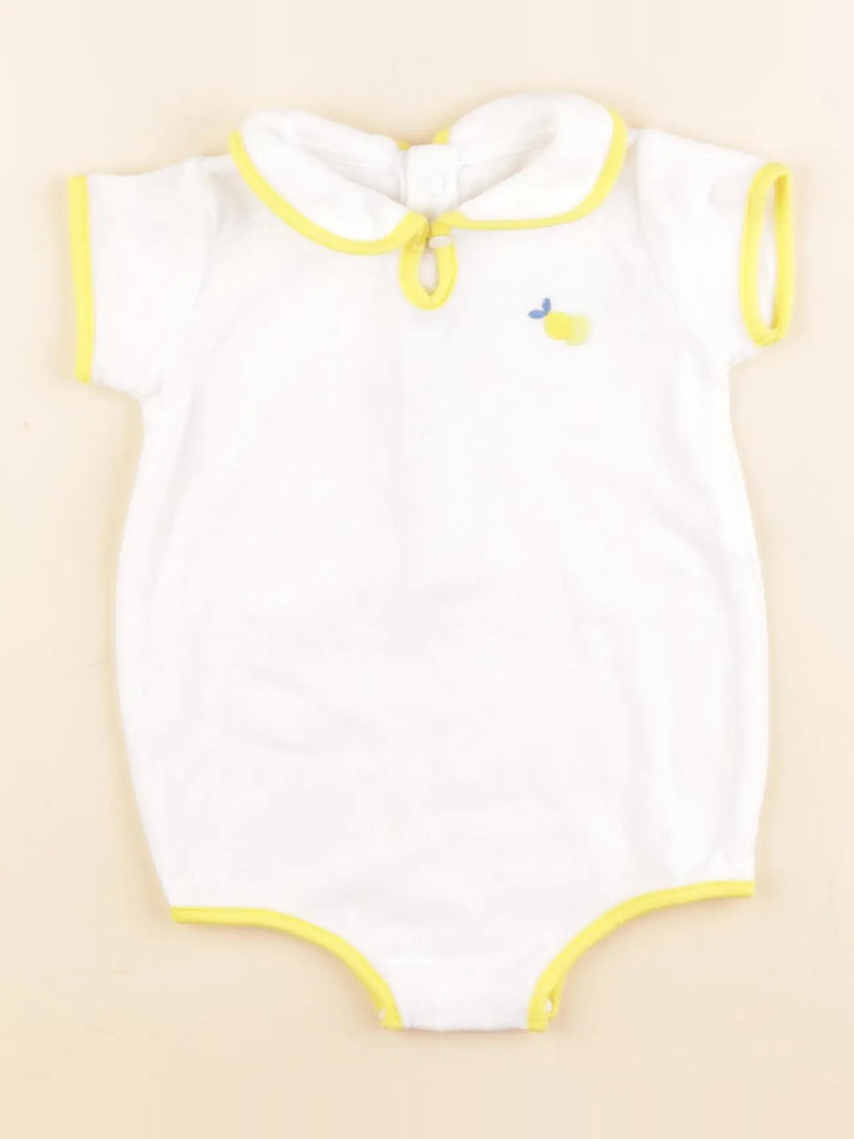 Jacadi - combinaison jaune, blanc - 3 mois
