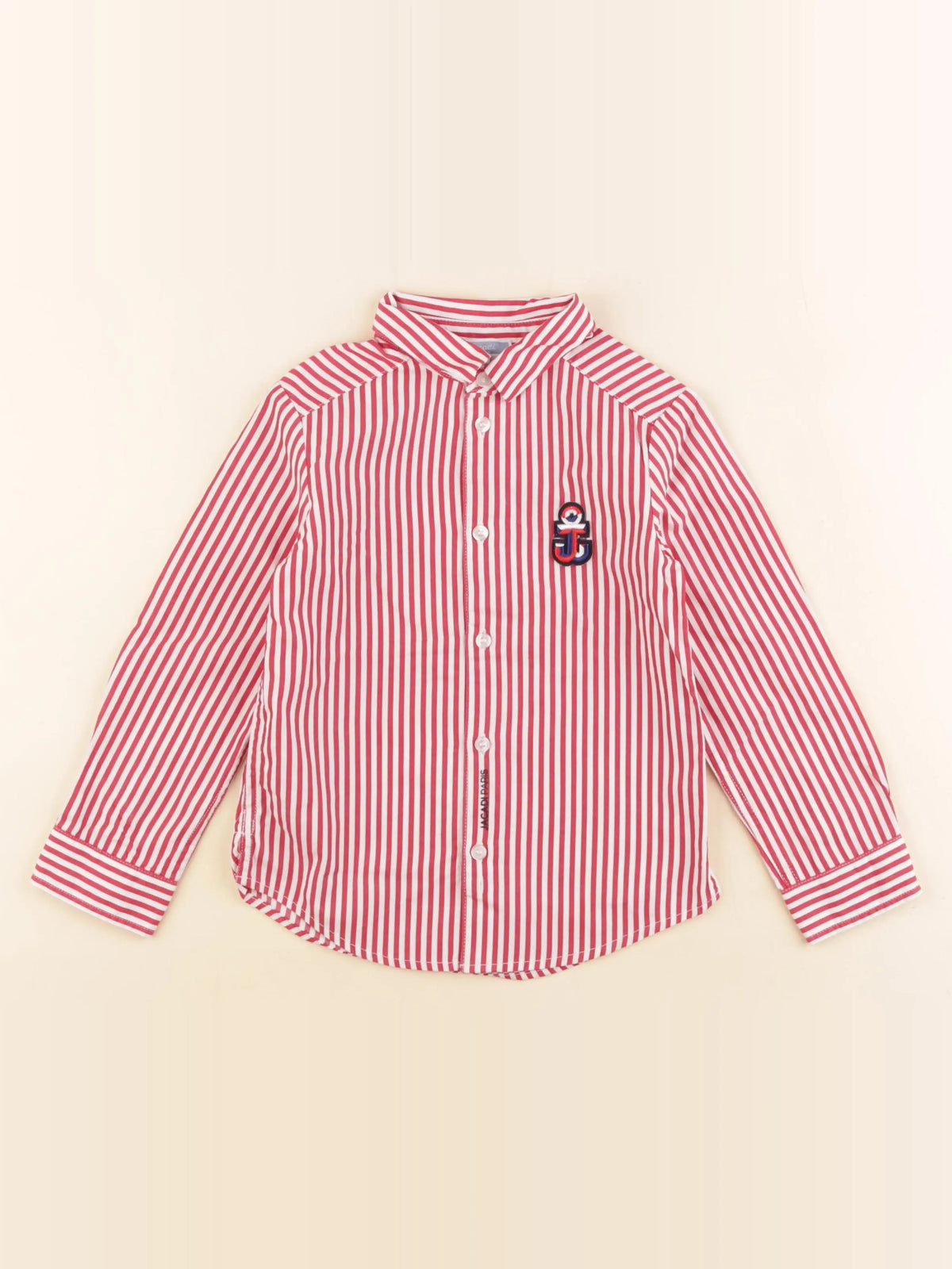 Jacadi - chemise blanc, rouge - 4 ans