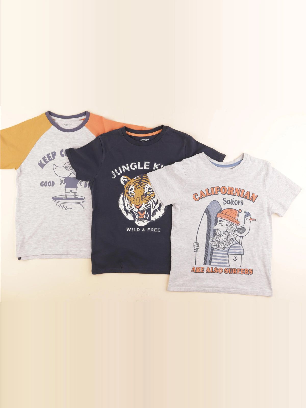 Vertbaudet - lot de 3 tee-shirts gris, bleu - 10 ans