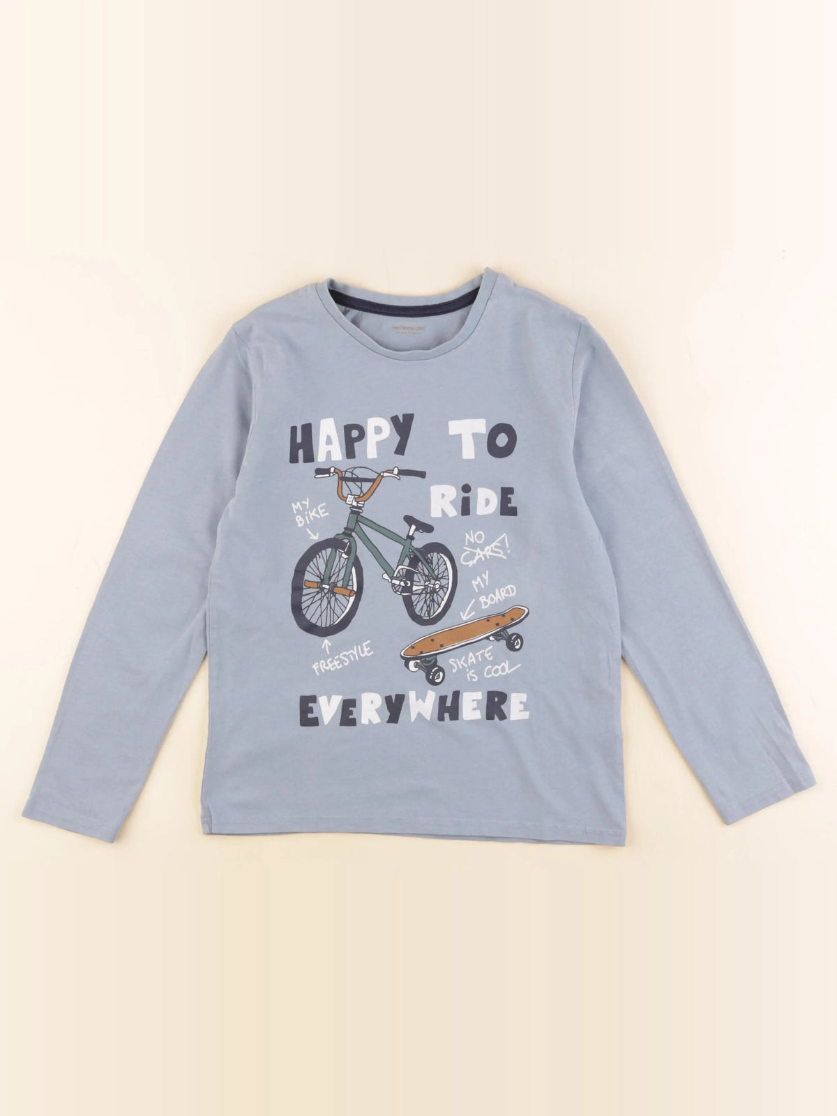 Vertbaudet - tee-shirt bleu - 10 ans