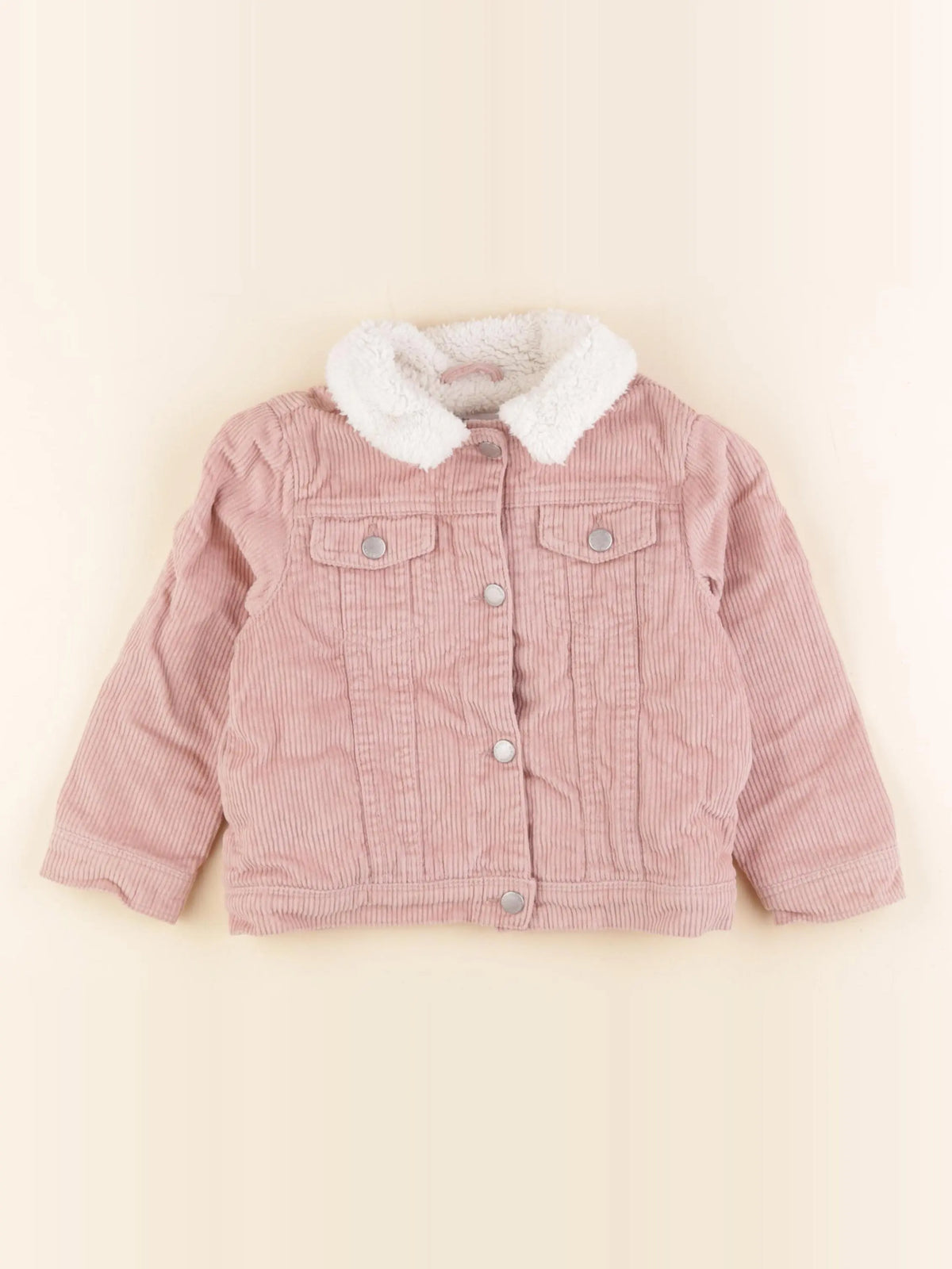 Vertbaudet - veste doublé coton rose - 4 ans