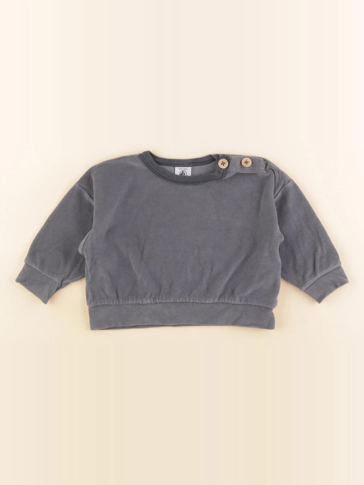 Petit Bateau - sweat vert - 12 mois