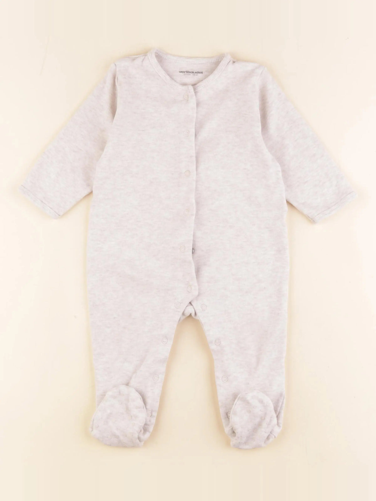 Vertbaudet - pyjama coton beige - 12 mois