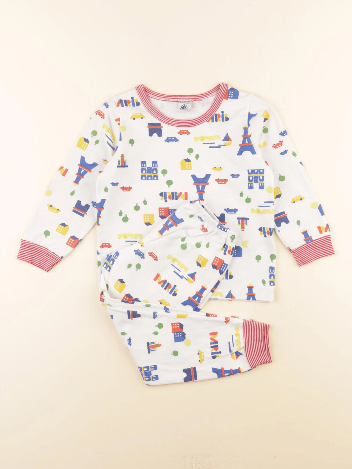 Petit Bateau - pyjama coton blanc - 4 ans