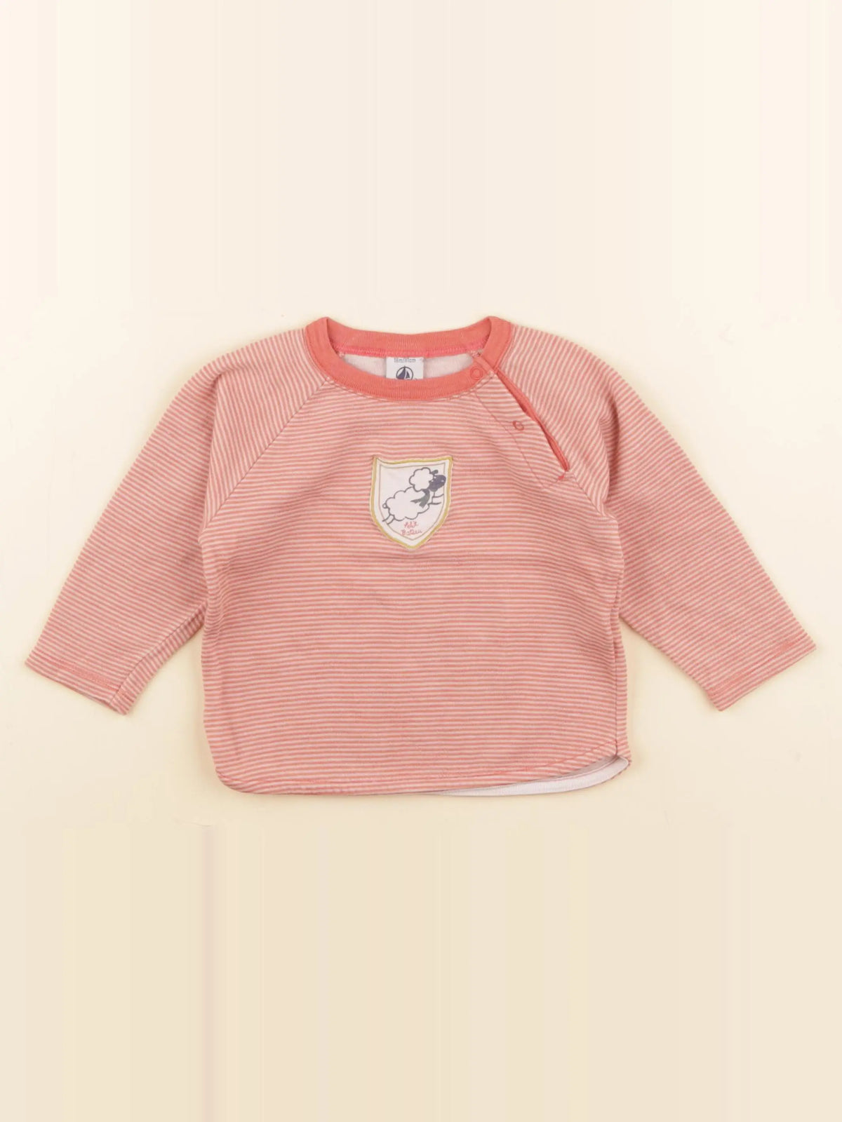 Petit Bateau - tee-shirt coton beige, orange - 18 mois