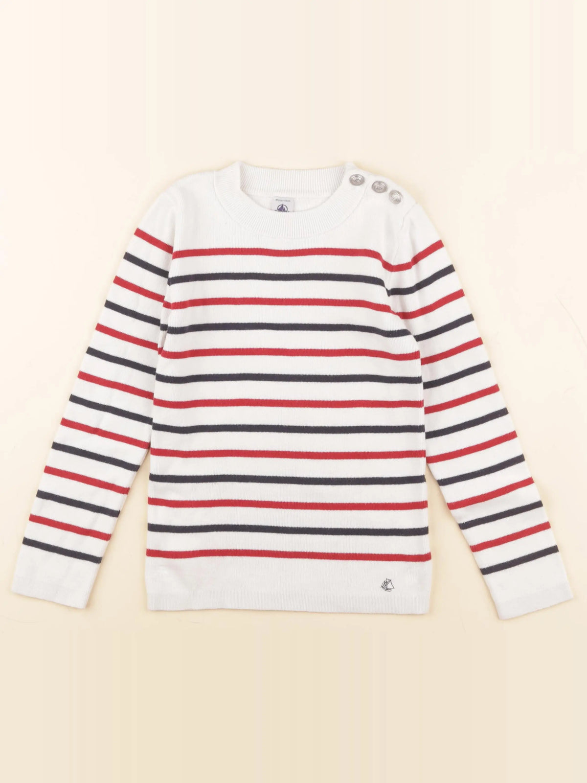 Petit Bateau - pull bleu, rouge - 10 ans