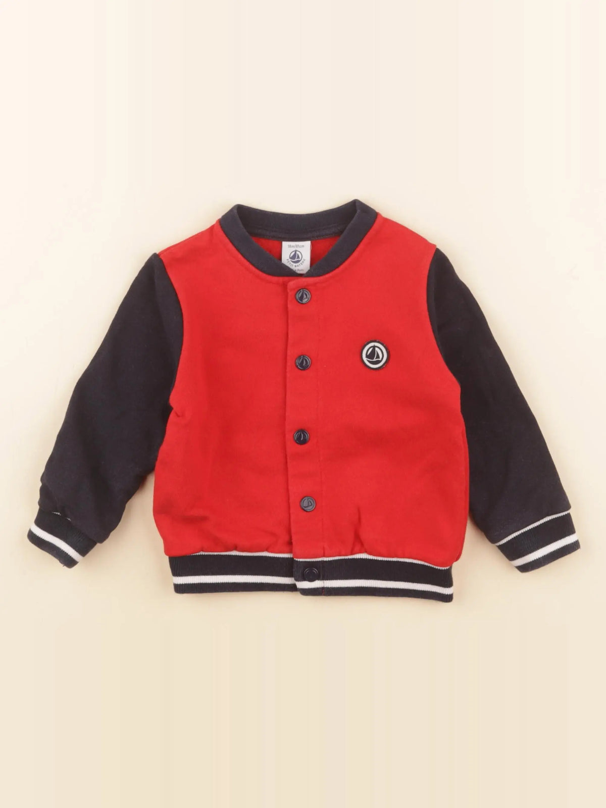 Petit Bateau - veste imprimé au dos bleu, rouge - 18 mois
