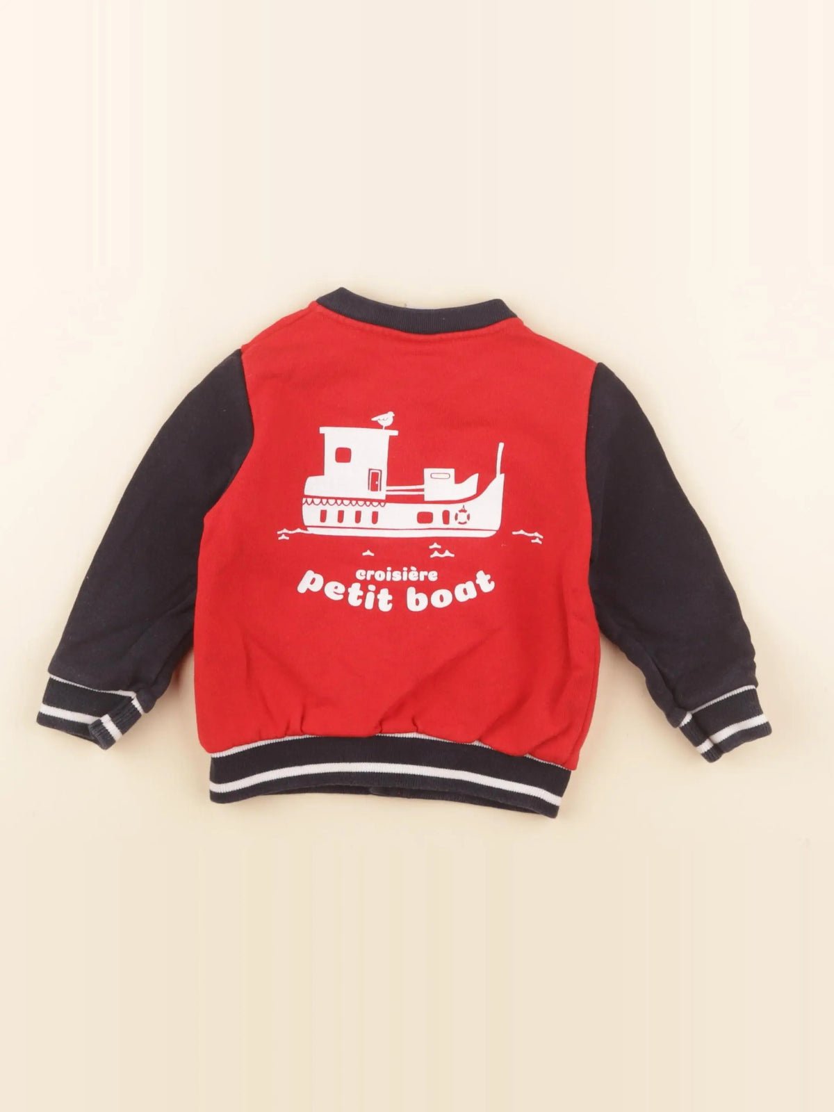 Petit Bateau - veste imprimé au dos bleu, rouge - 18 mois