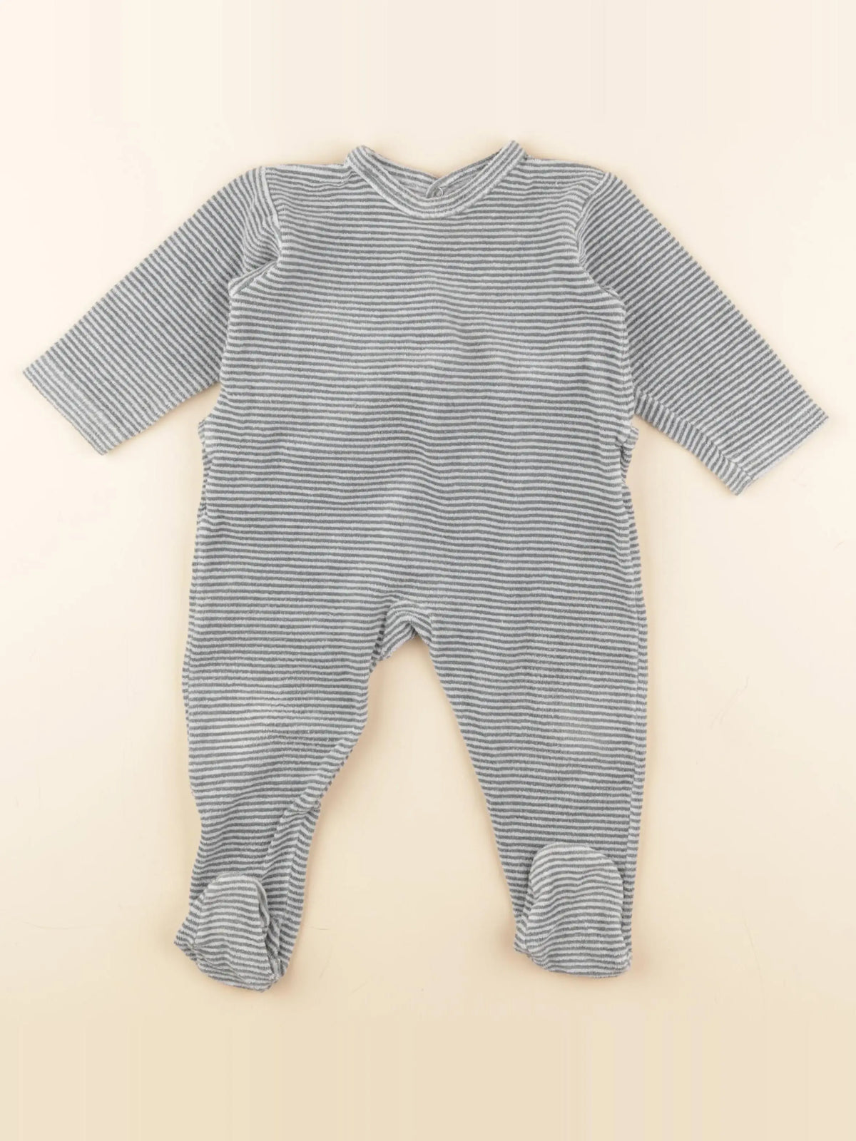 Petit Bateau - pyjama éponge blanc, vert - 18 mois