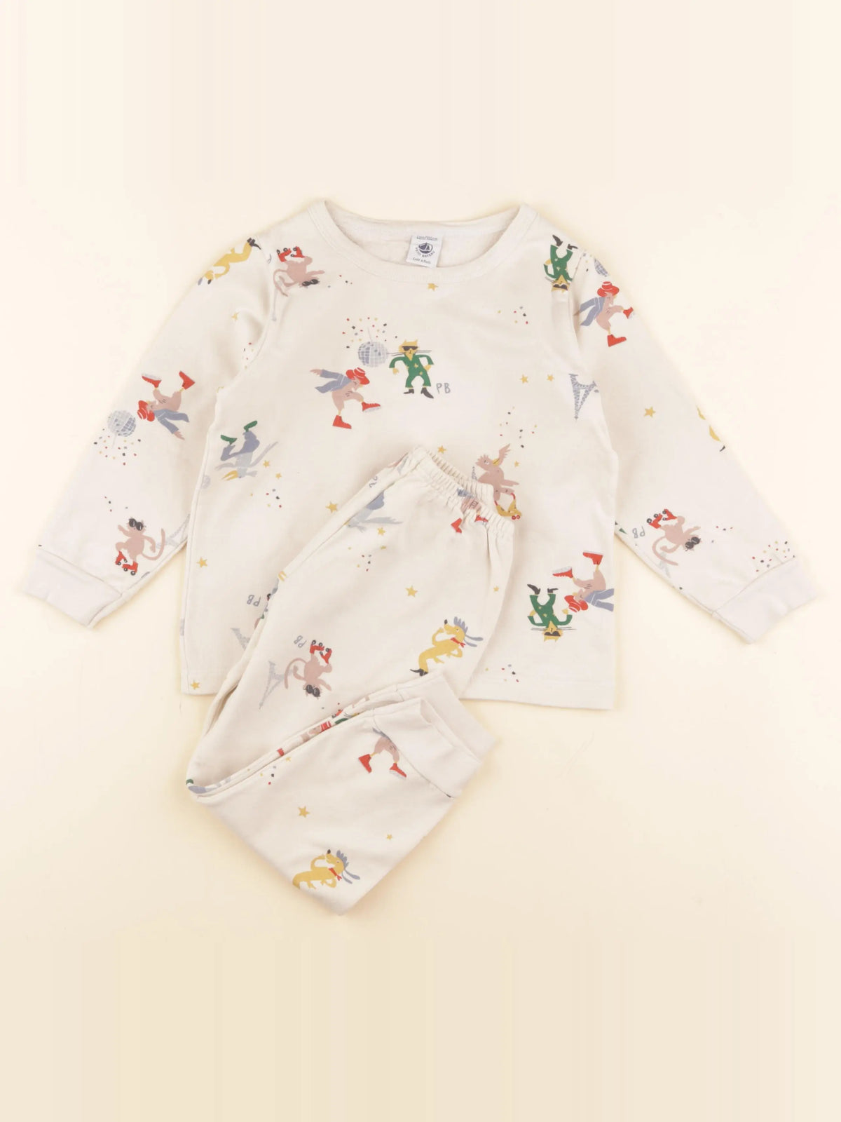 Petit Bateau - pyjama coton beige - 4 ans