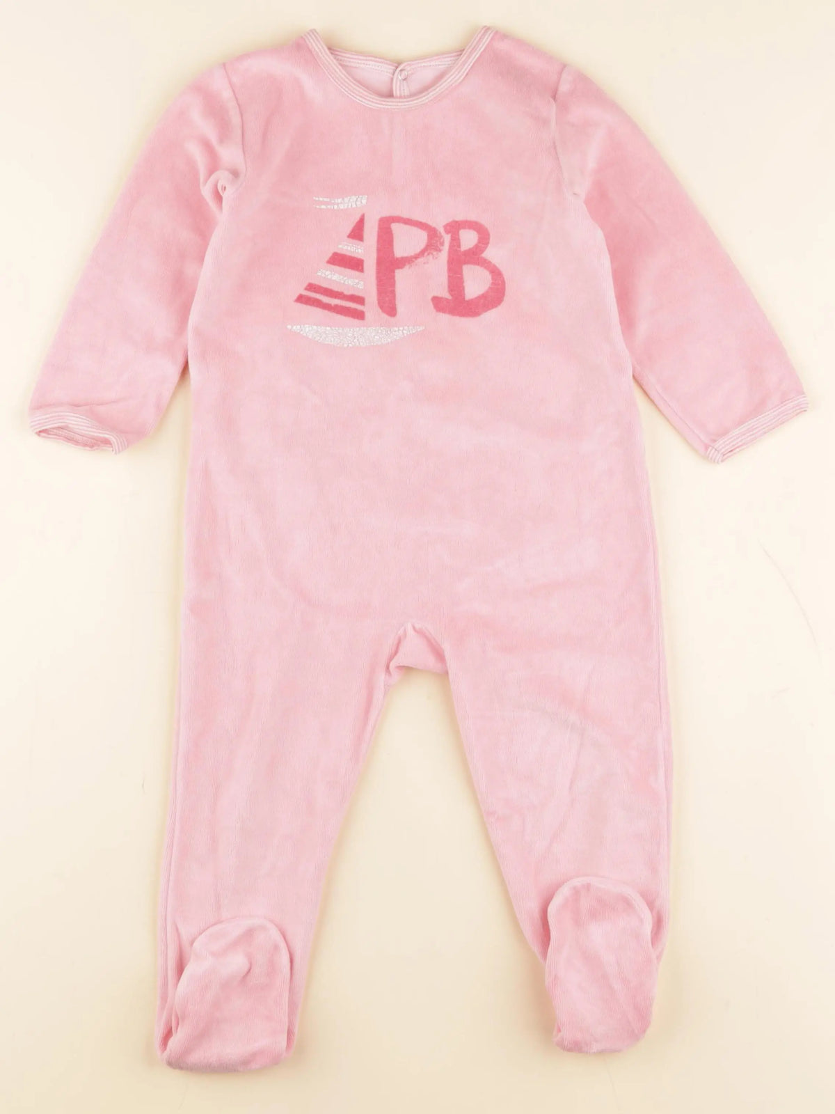Petit Bateau - pyjama velours rose - 2 ans