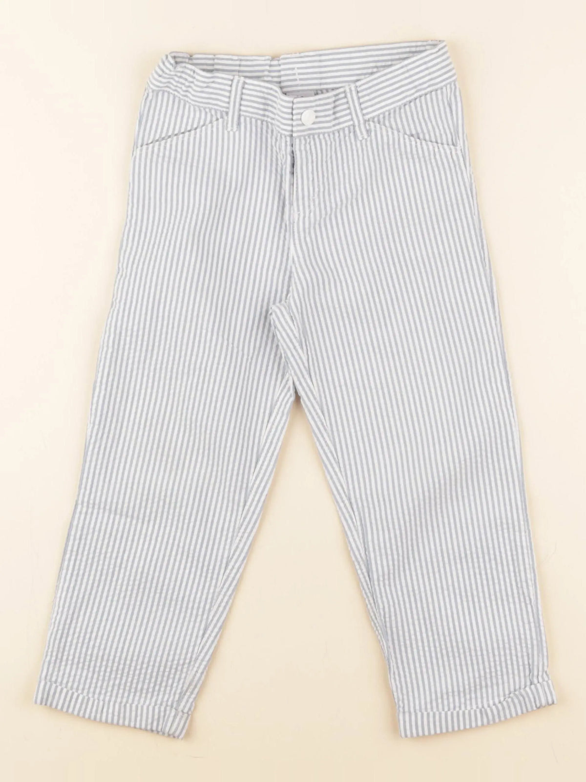 Petit Bateau - pantalon bleu, blanc - 3 ans