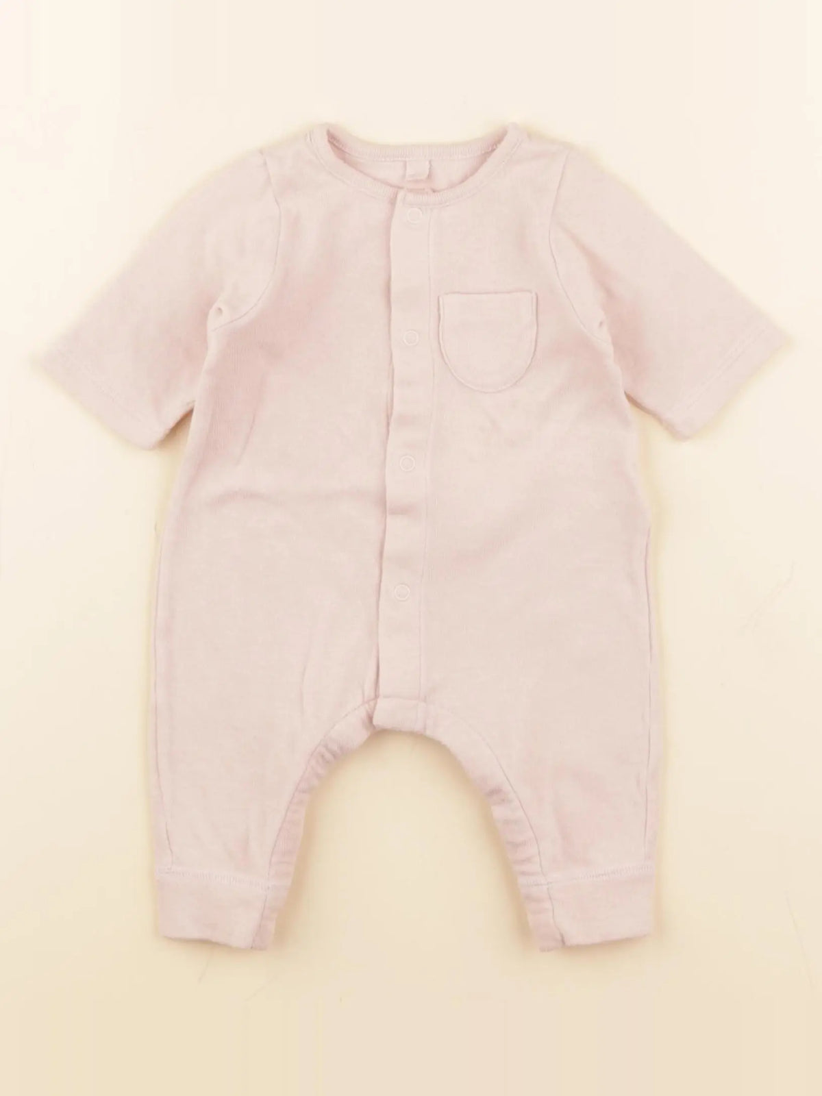 Petit Bateau - pyjama coton rose - 0 mois