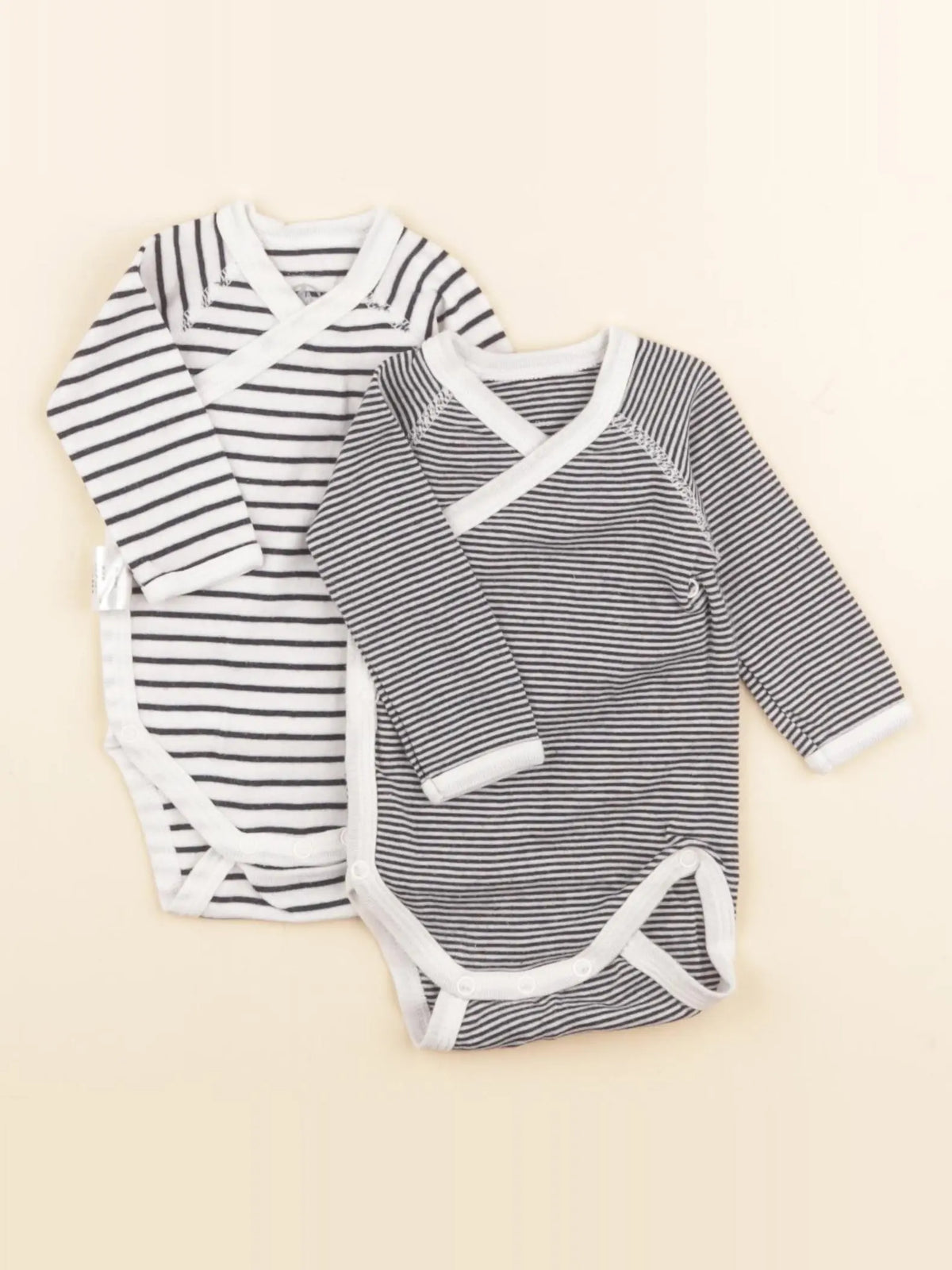 Petit Bateau - lot de 2 bodies en coton bleu - 1 mois