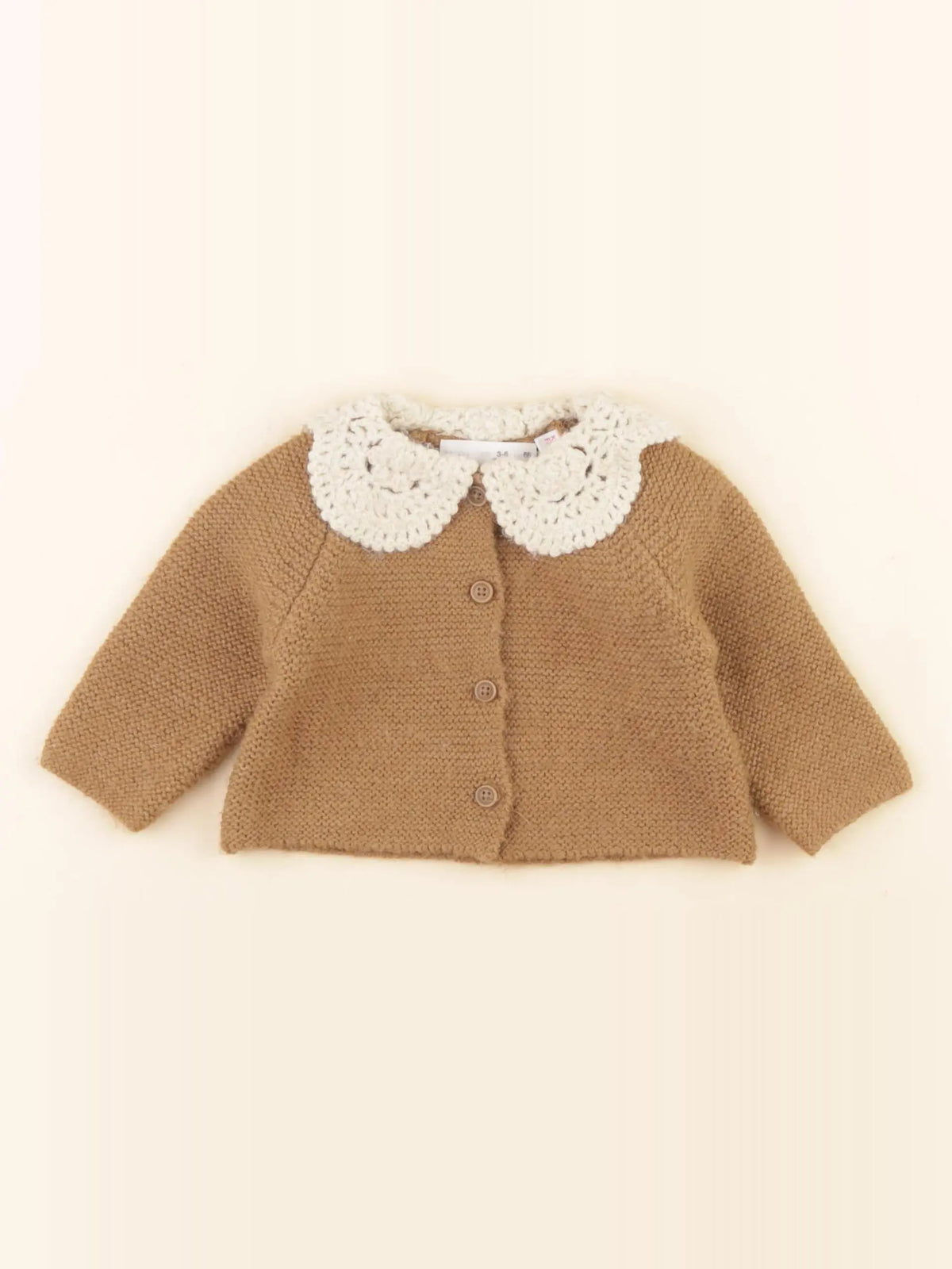 Zara - gilet marron, beige - 6/9 mois