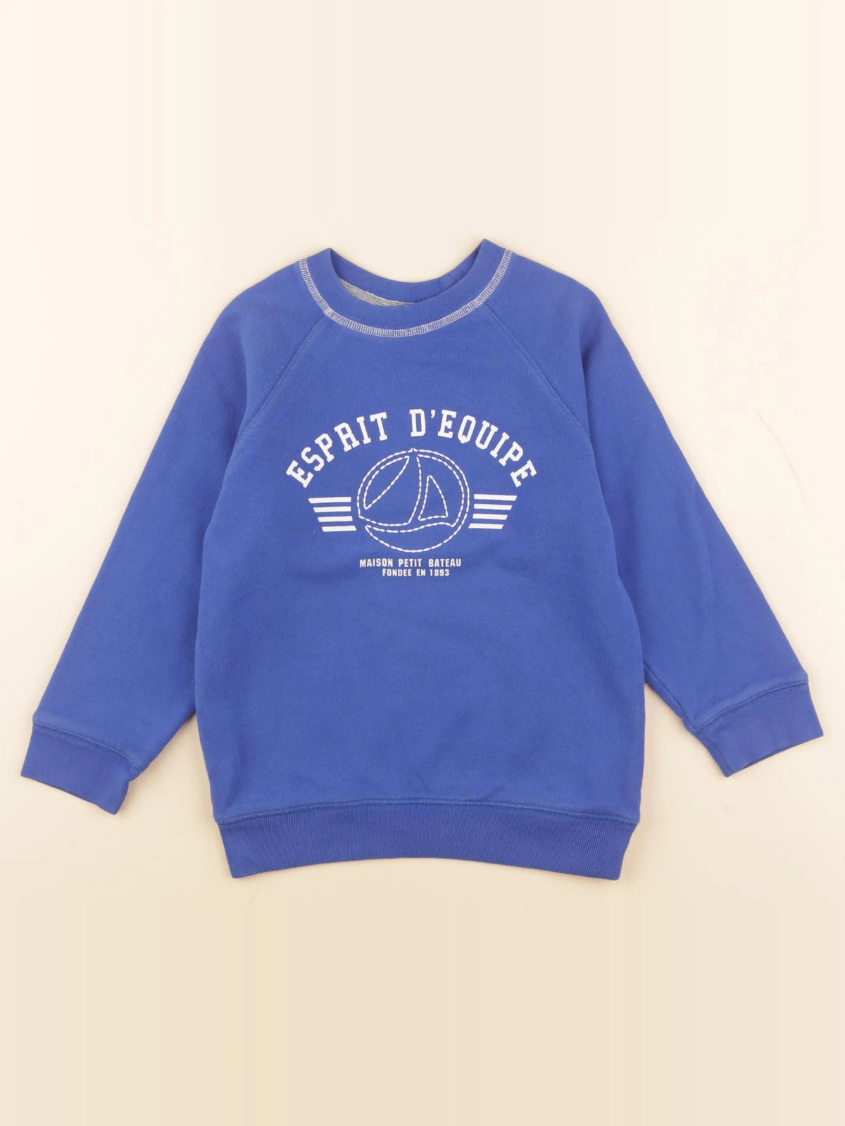Petit Bateau - sweat bleu - 6 ans