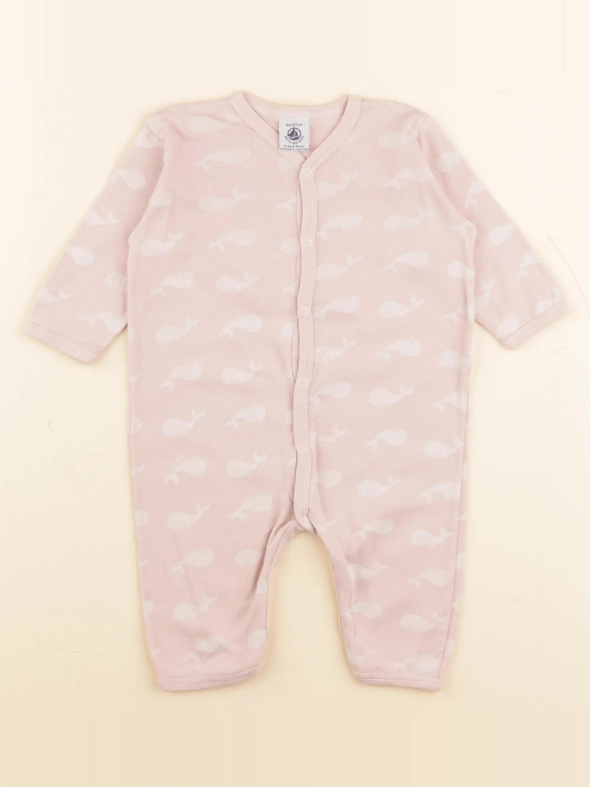 Petit Bateau - pyjama coton rose - 6 mois