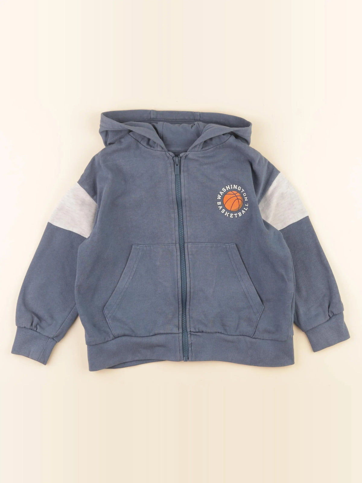 Vertbaudet - sweat bleu, gris - 6 ans