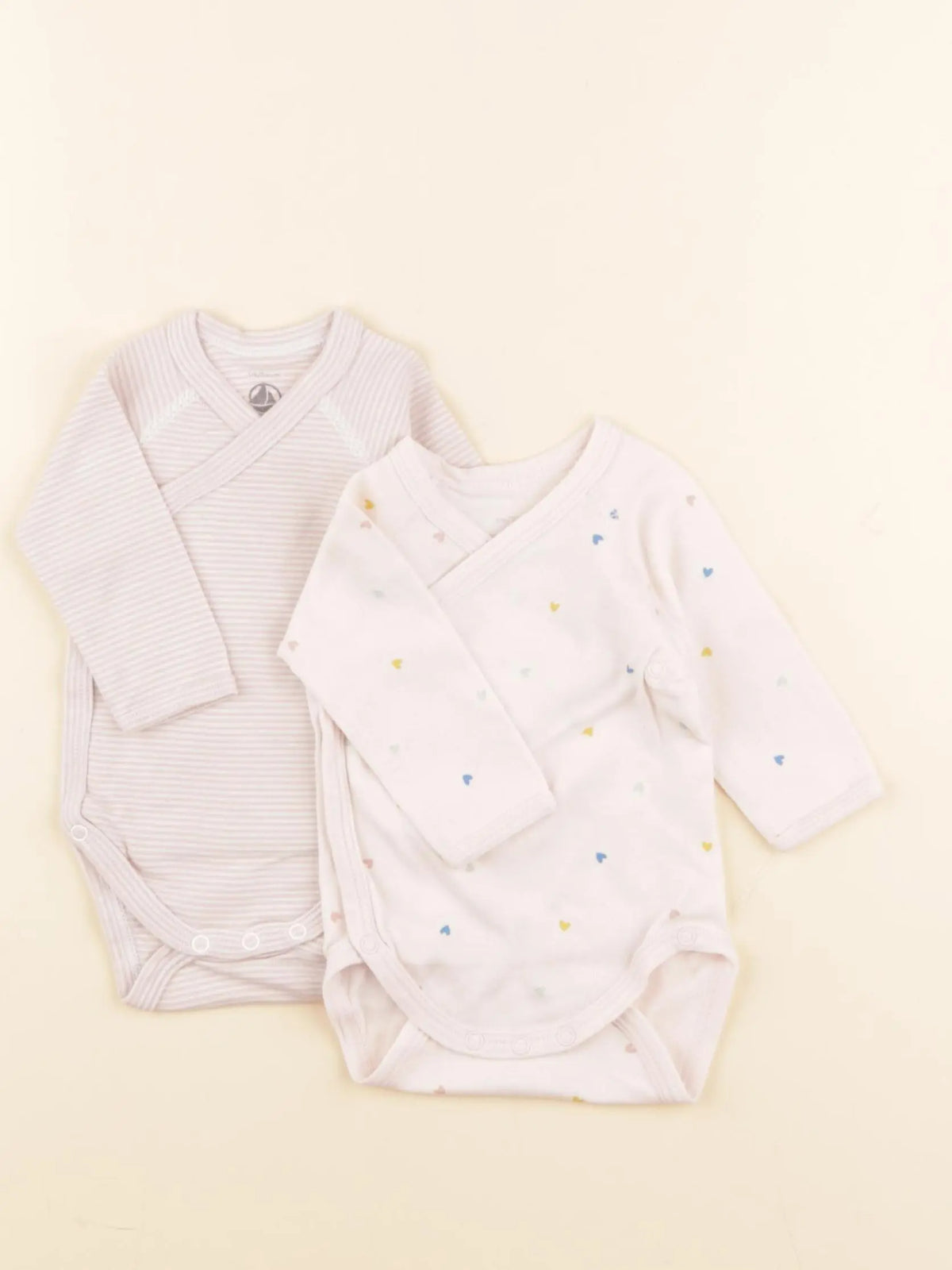 Petit Bateau - lot de 2 bodies en coton rose - 1 mois