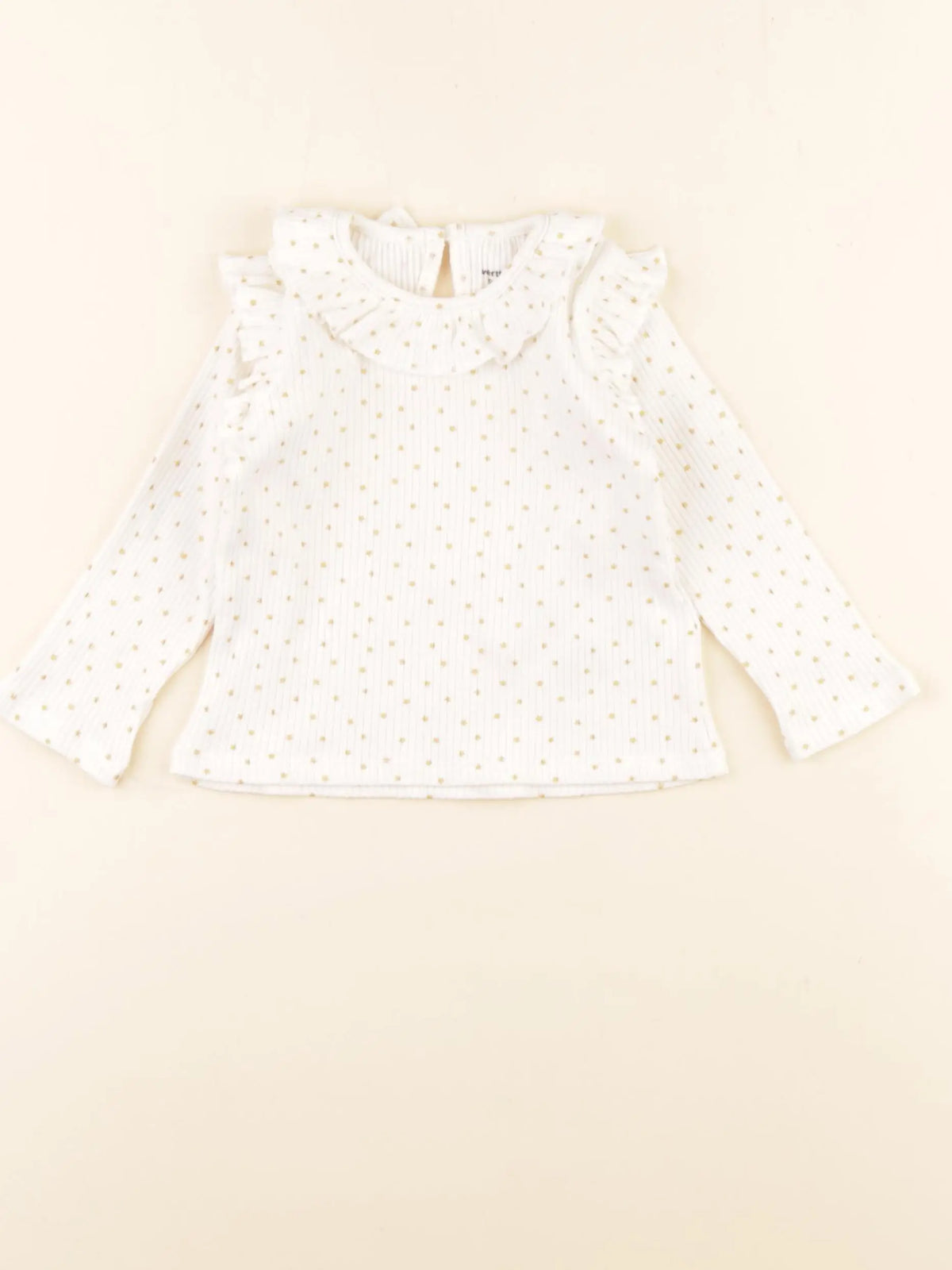 Vertbaudet - tee-shirt beige, or - 12 mois