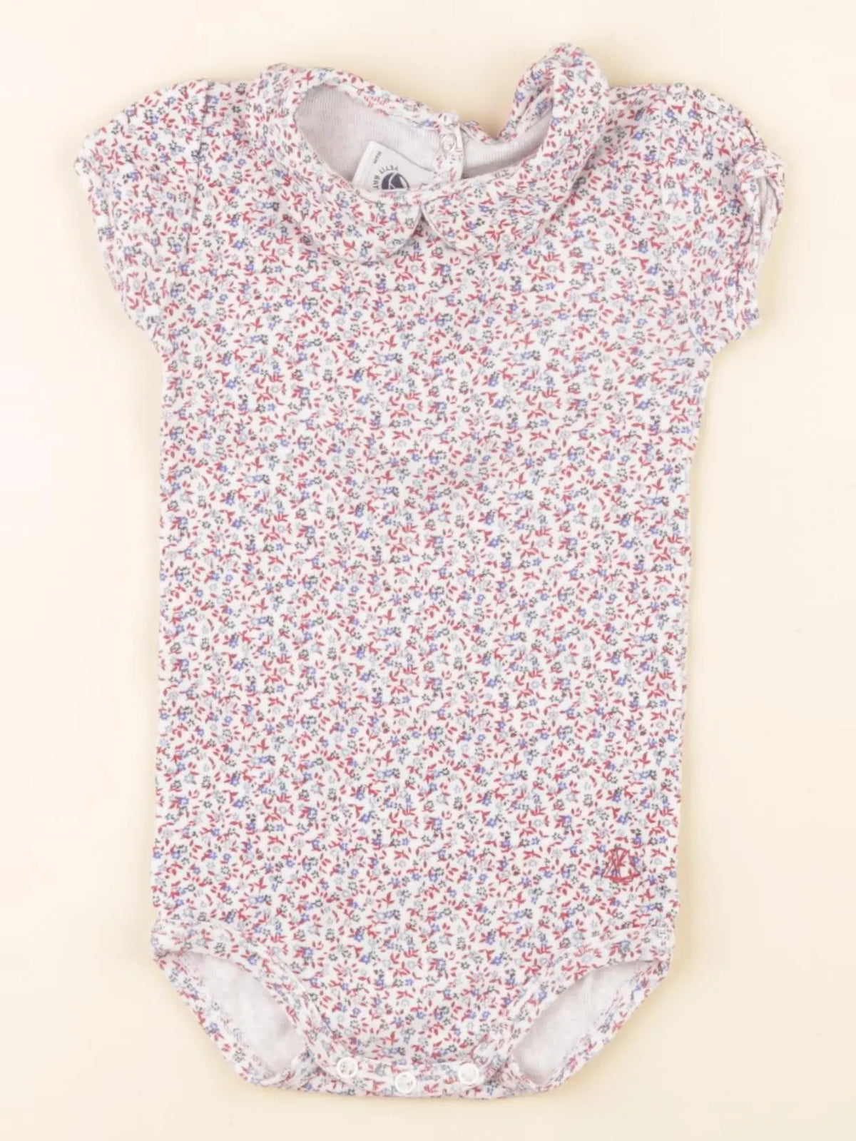 Petit Bateau - body à col multicolore - 12 mois