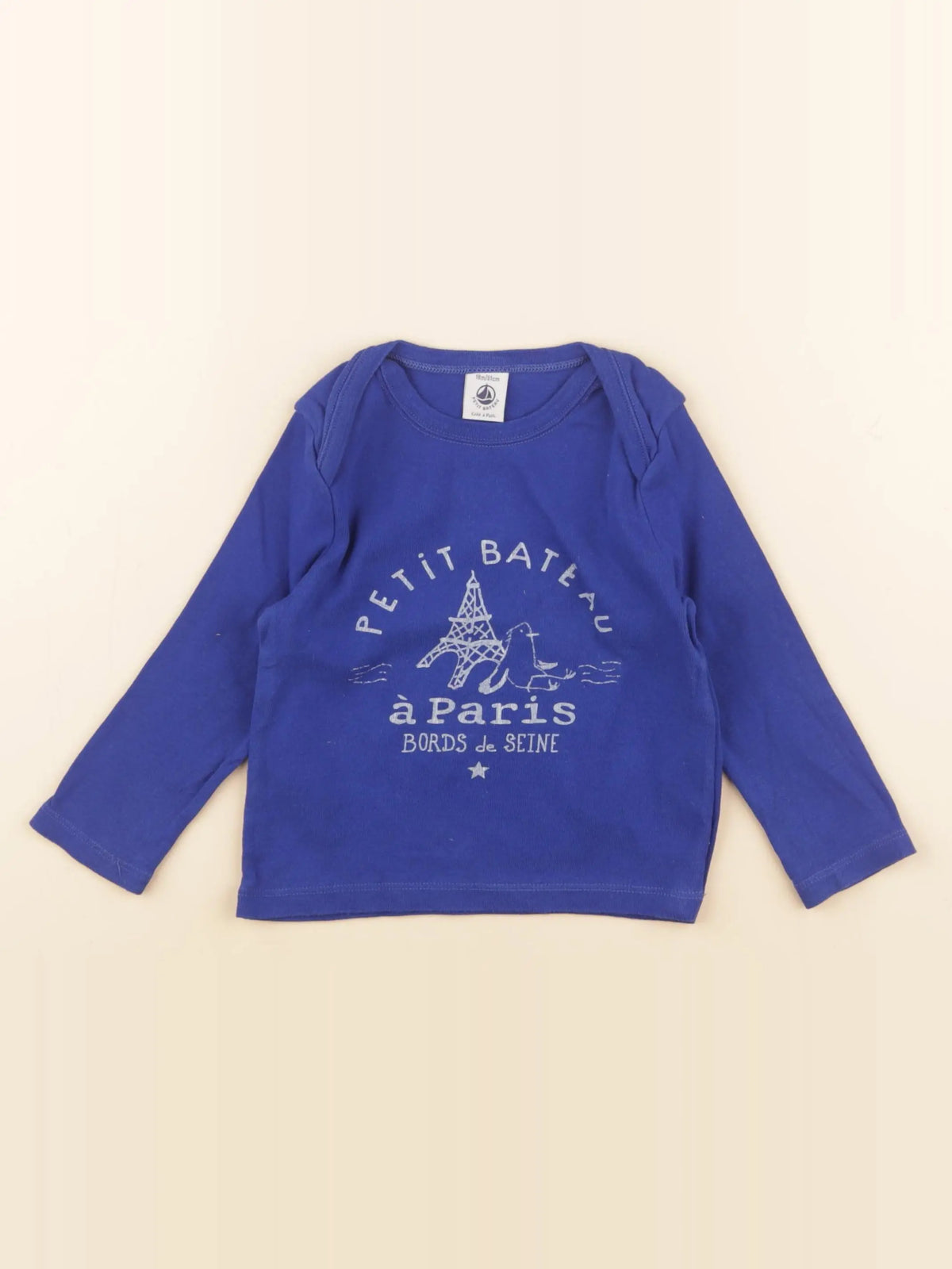 Petit Bateau - tee-shirt bleu - 18 mois