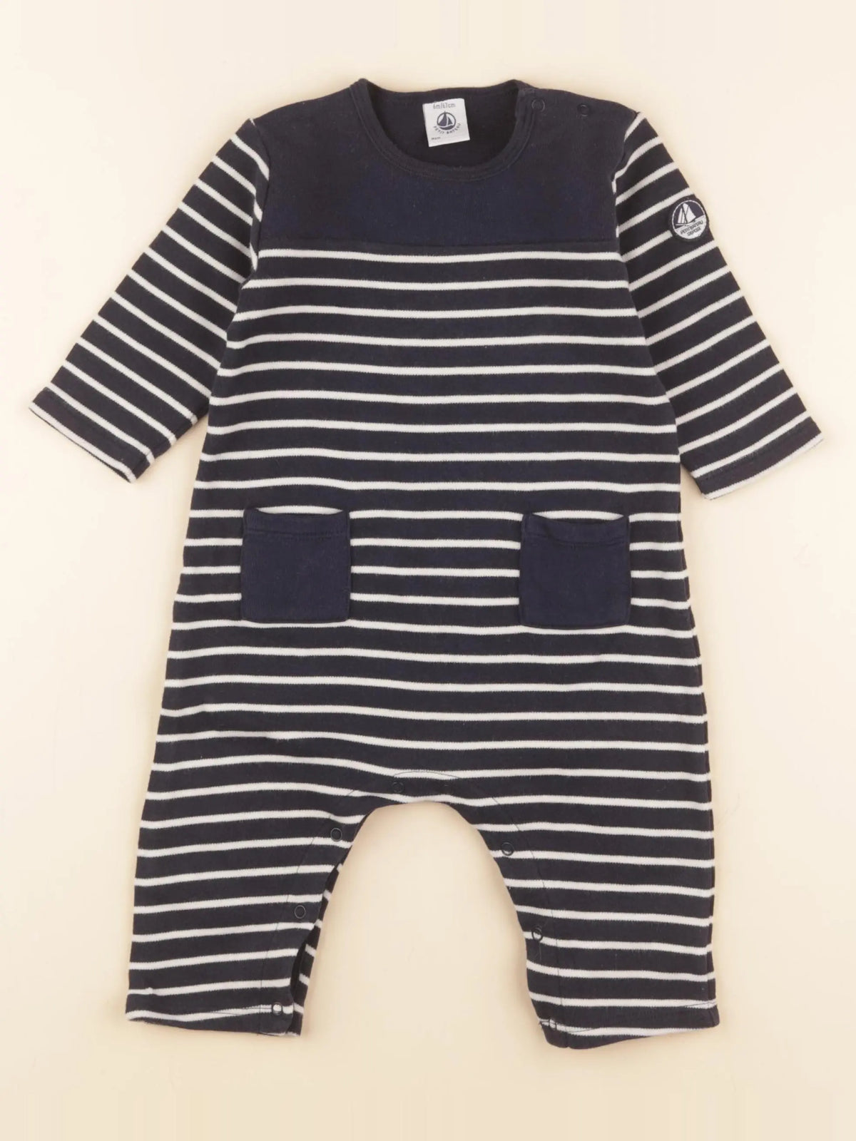 Petit Bateau - combinaison bleu - 6 mois