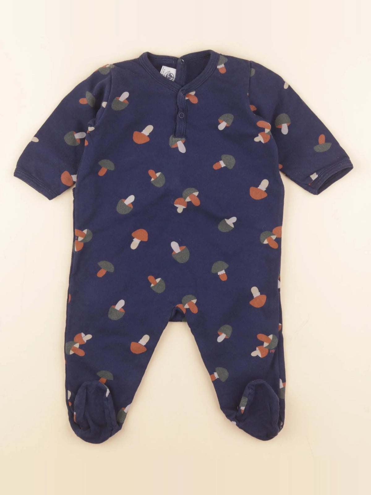 Petit Bateau - pyjama coton bleu - 6 mois