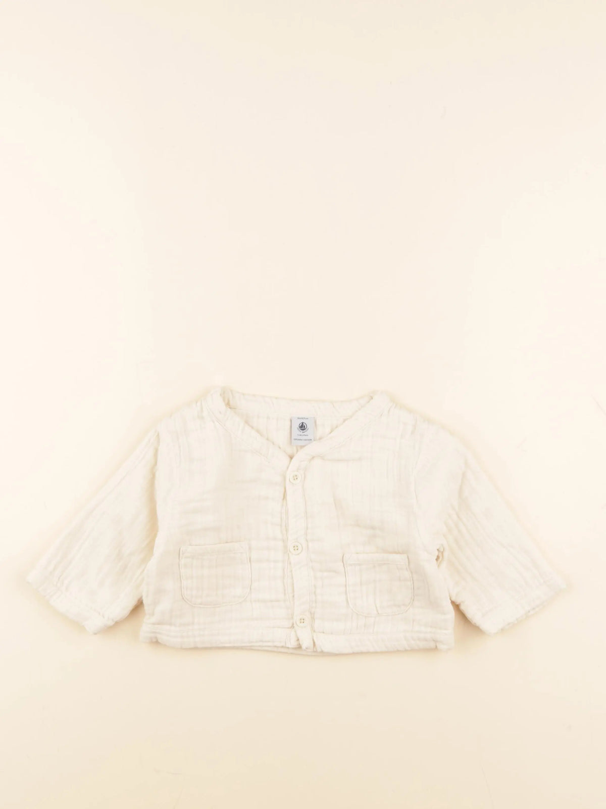 Petit Bateau - gilet beige - 6 mois