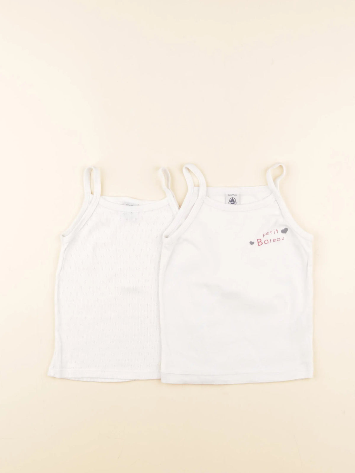Petit Bateau - lot de 2 maillots de corps blanc - 3 ans