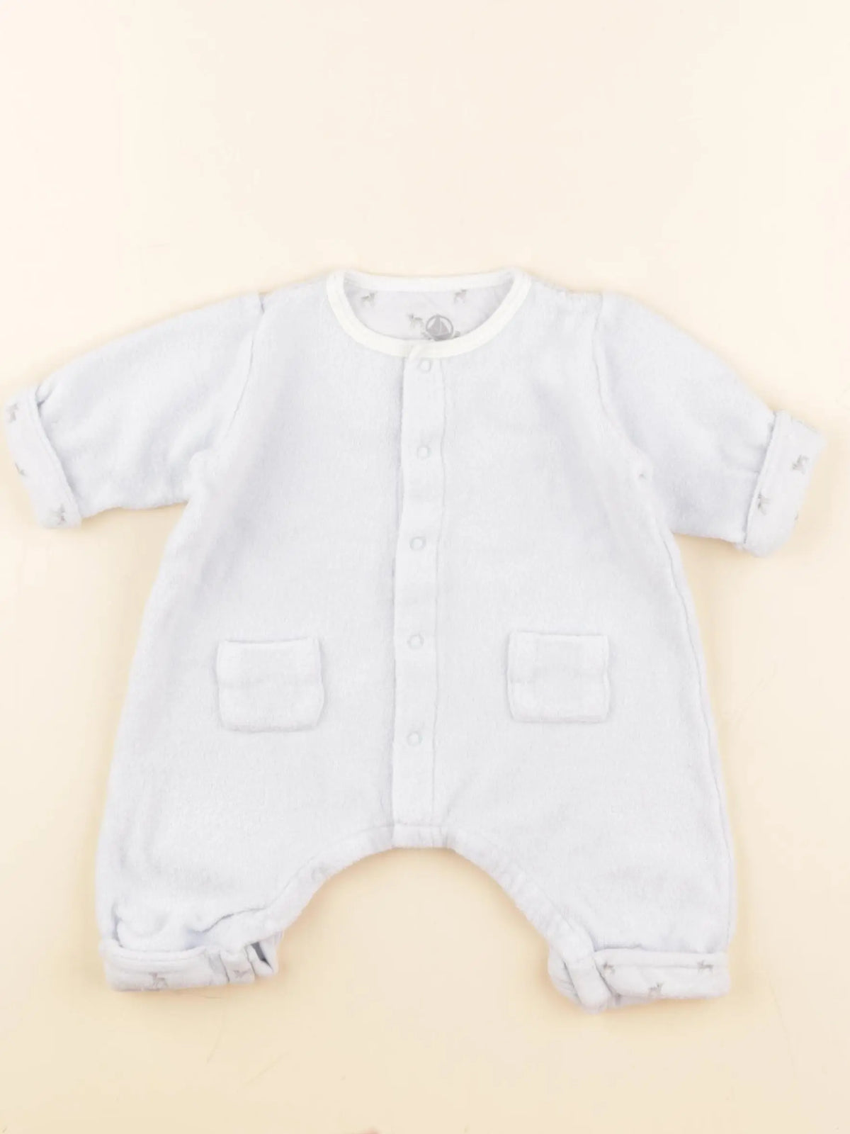 Petit Bateau - pyjama velours bleu - 1 mois