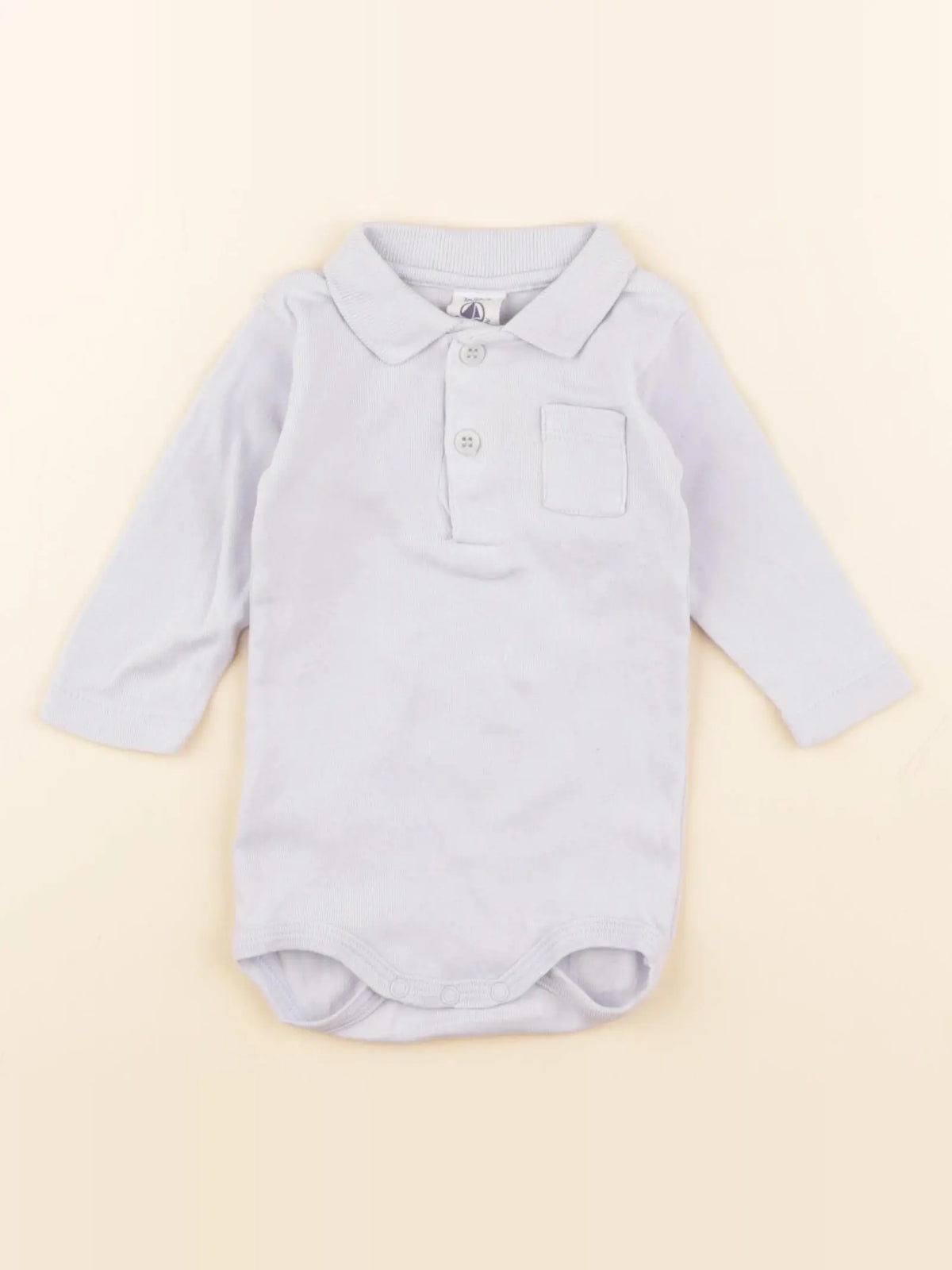 Petit Bateau - body à col bleu - 3 mois