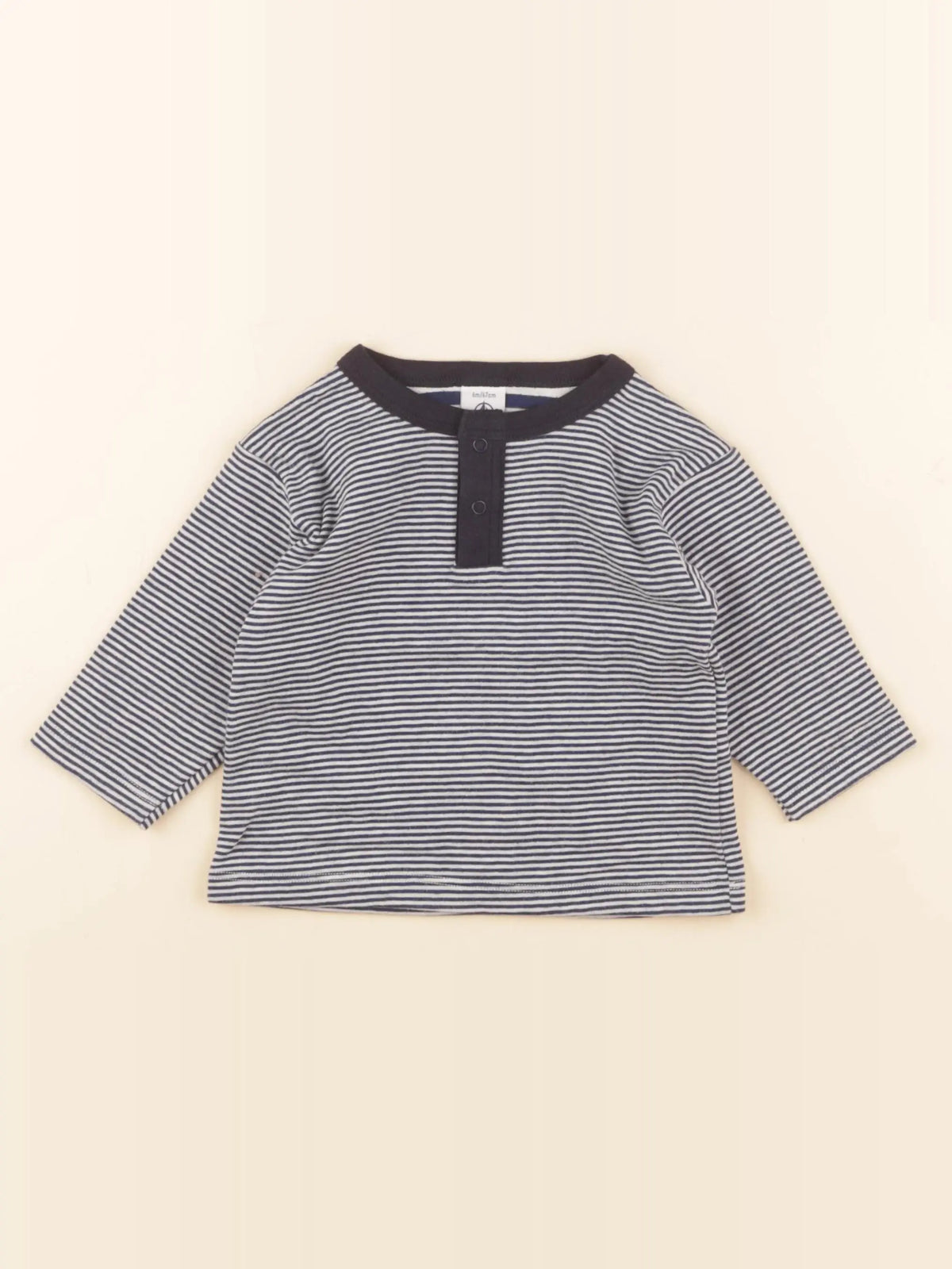 Petit Bateau - tee-shirt bleu, blanc - 6 mois