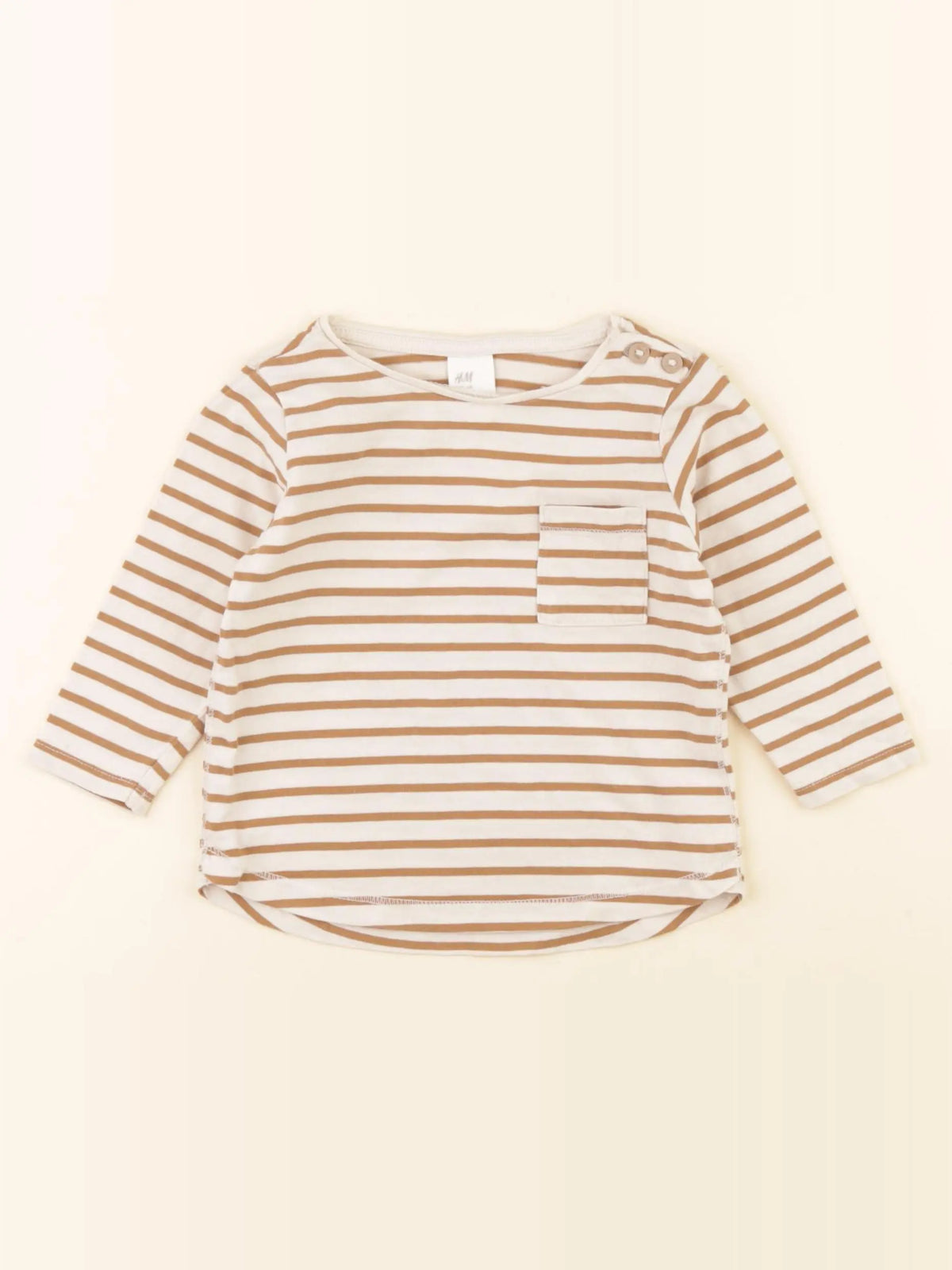 H&M - tee-shirt beige - 4/6 mois