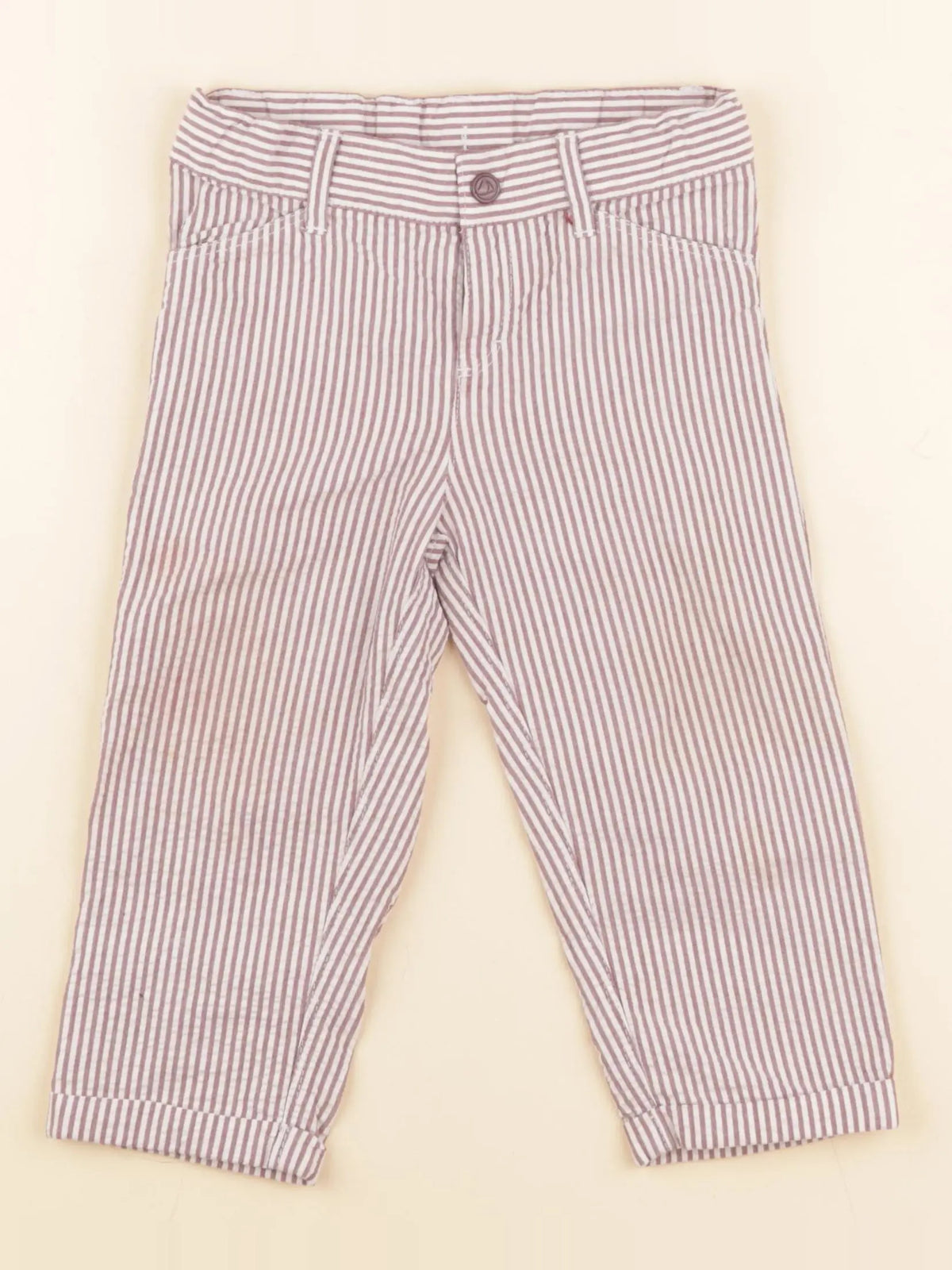 Petit Bateau - pantalon blanc, violet - 18 mois