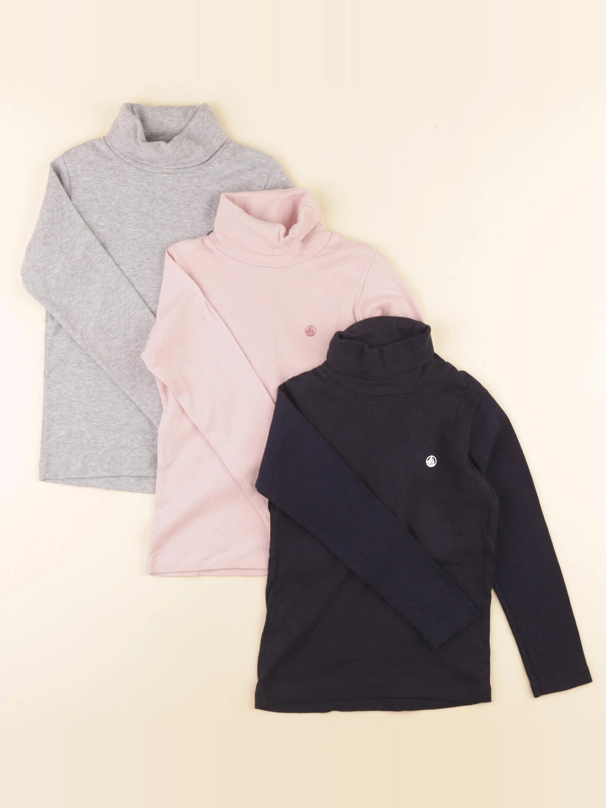 Petit Bateau - lot de 3 sous-pulls multicolore - 5 ans