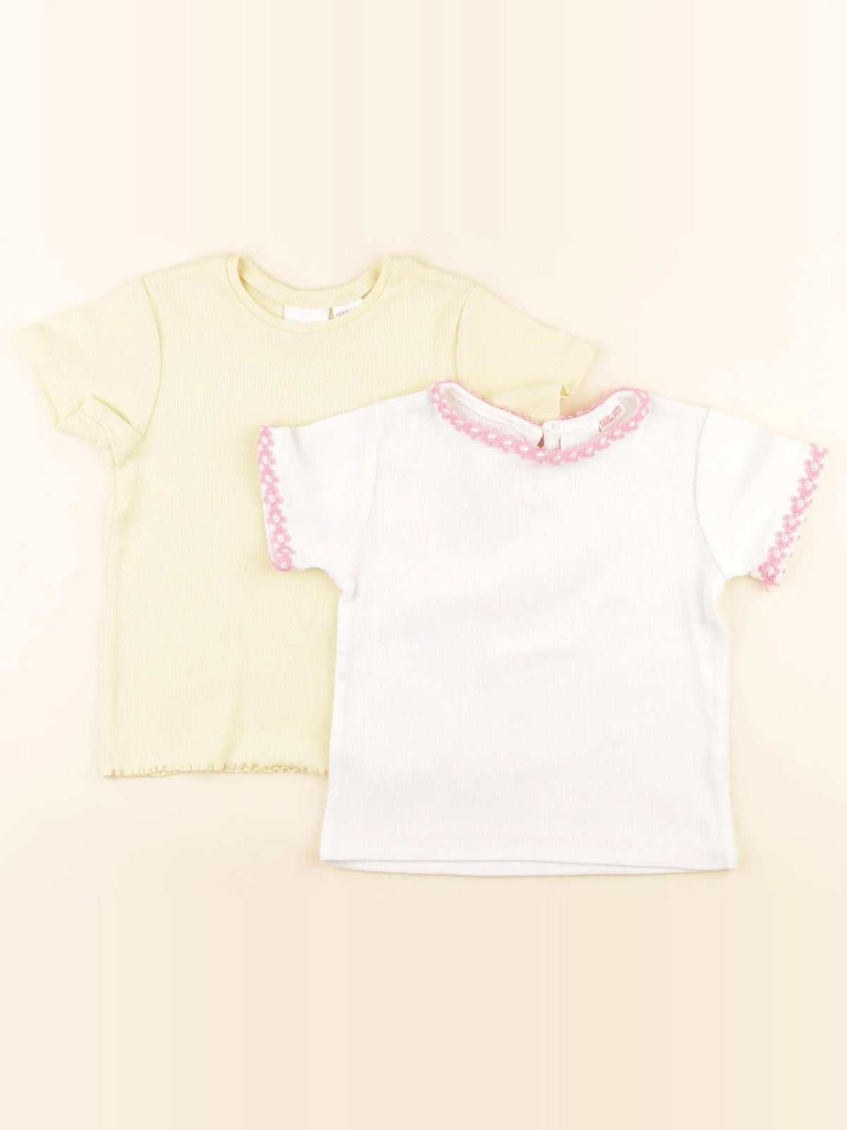 Zara - lot de 2 tee-shirts jaune, blanc - 5 ans