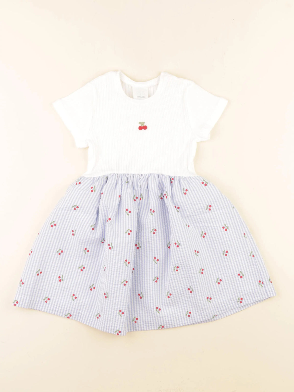 Zara - robe blanc, bleu - 5 ans
