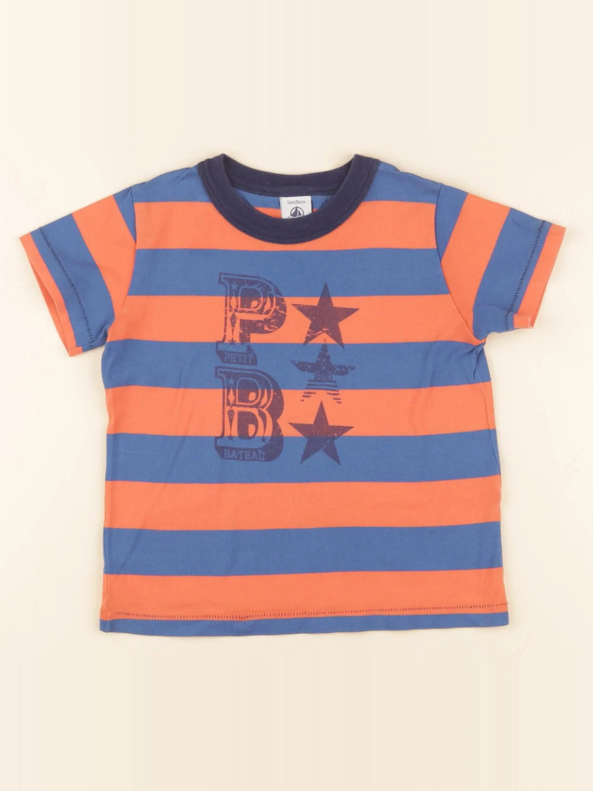 Petit Bateau - tee-shirt bleu, rose - 2 ans