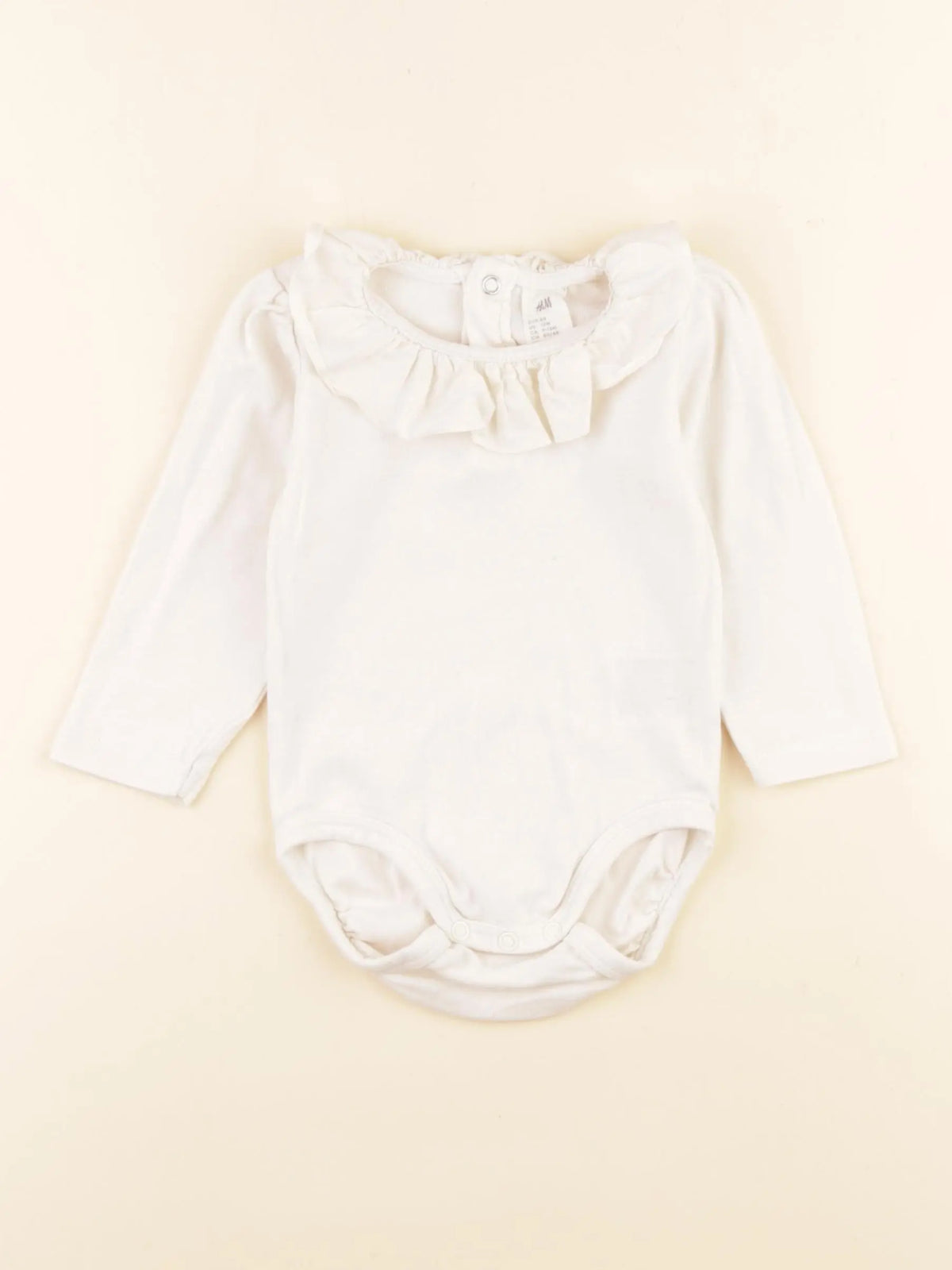 H&M - body à col blanc - 9/12 mois