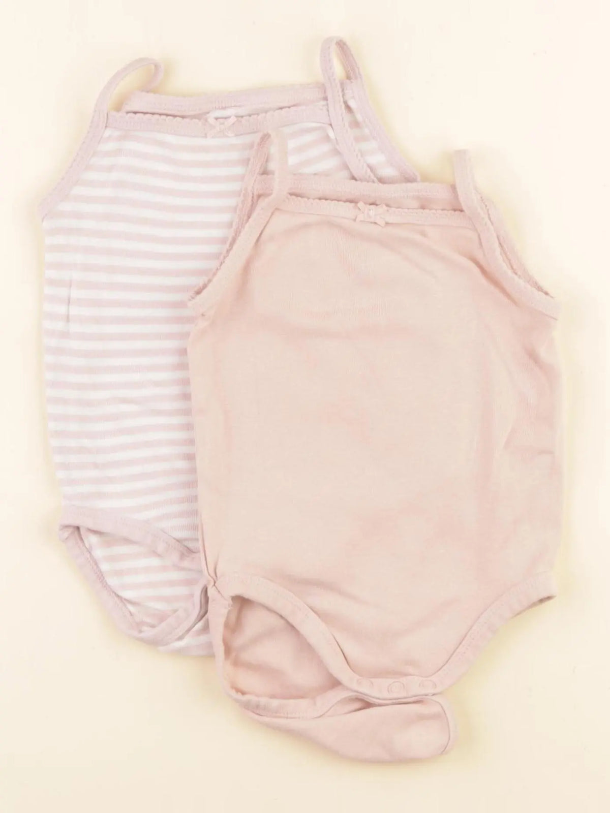 H&M - lot de 2 bodies en coton rose - 6/9 mois