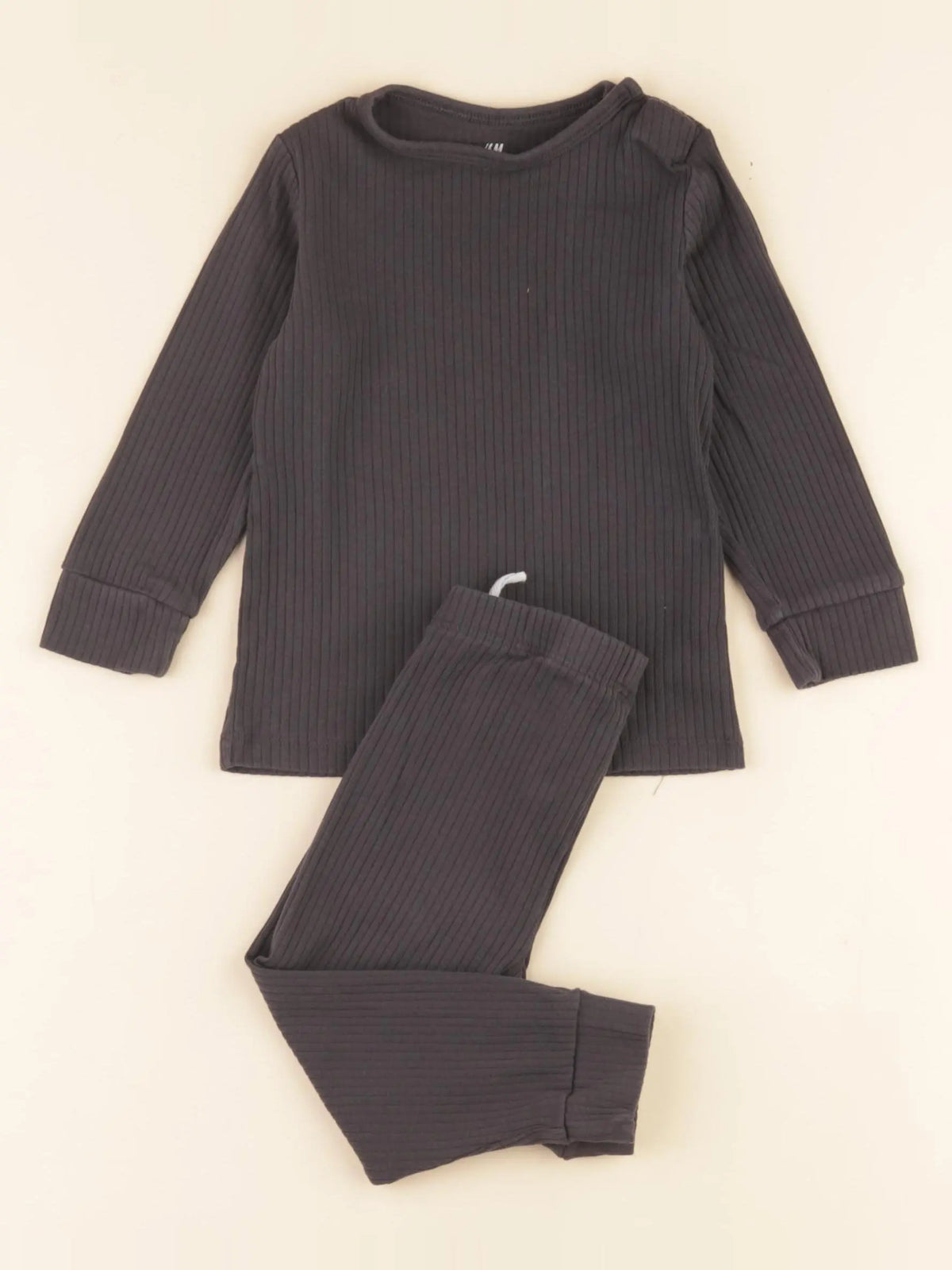 H&M - pyjama coton gris - 9/12 mois