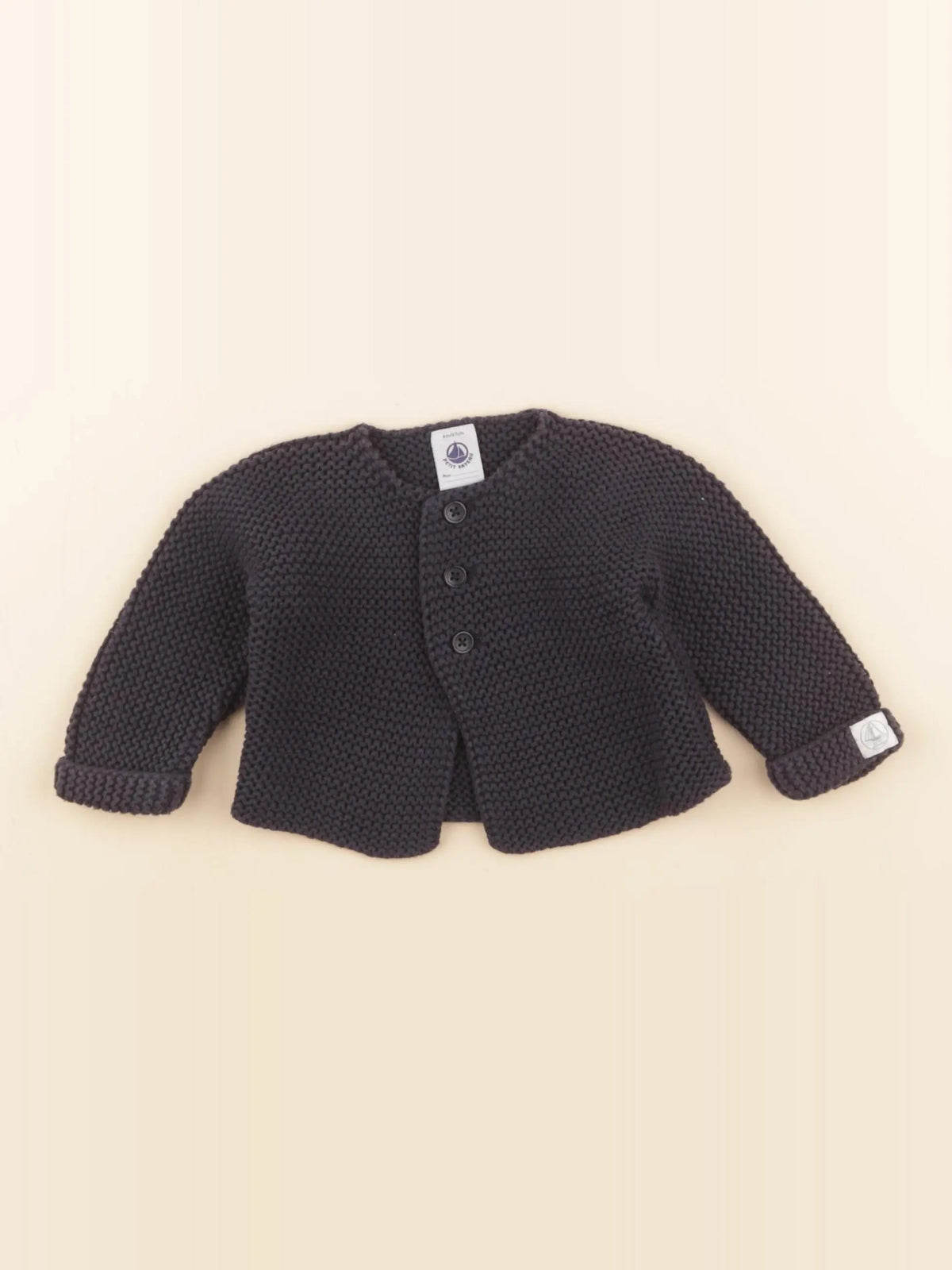 Petit Bateau - gilet bleu - 6 mois