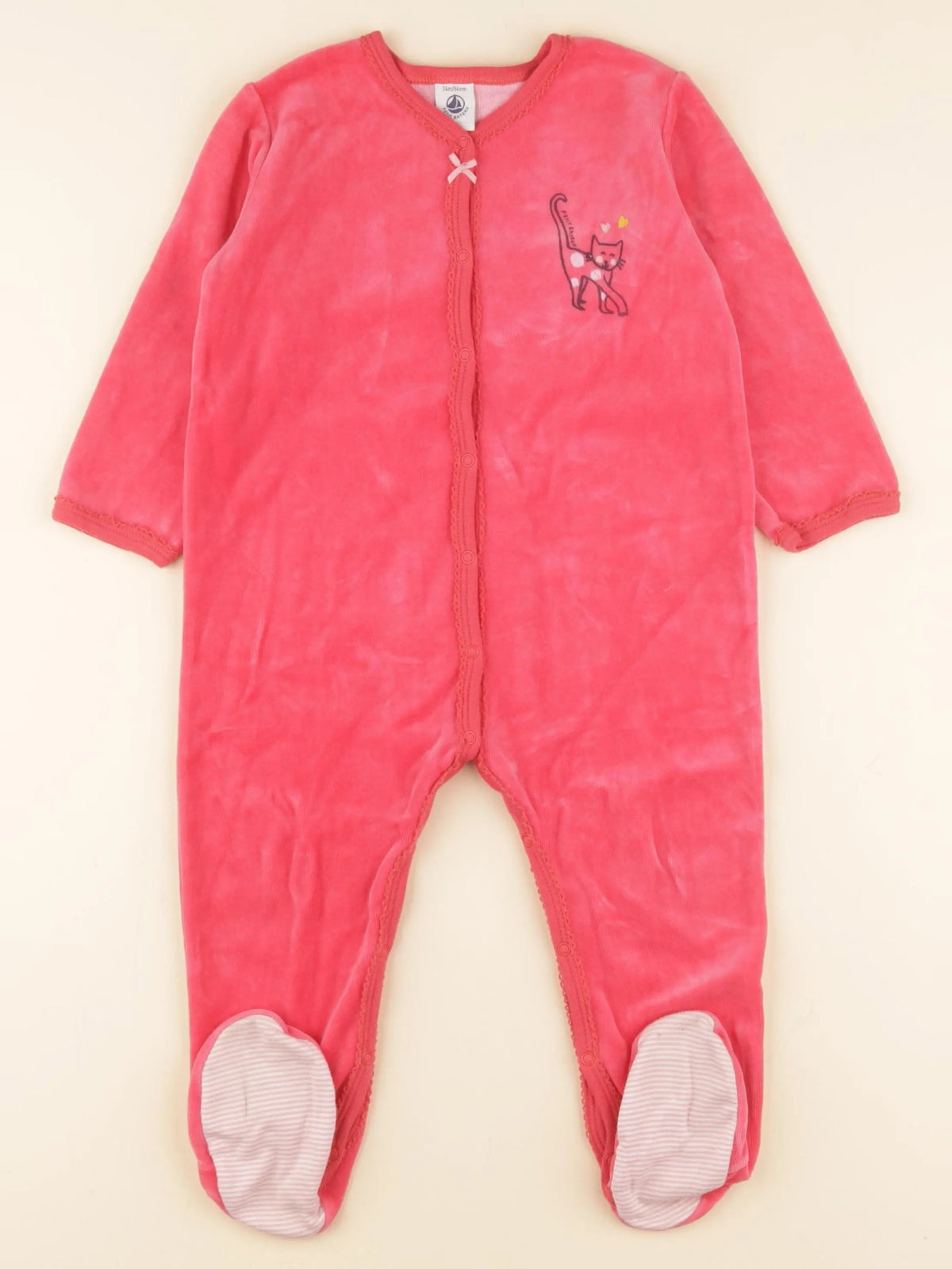 Petit Bateau - pyjama velours rose - 2 ans