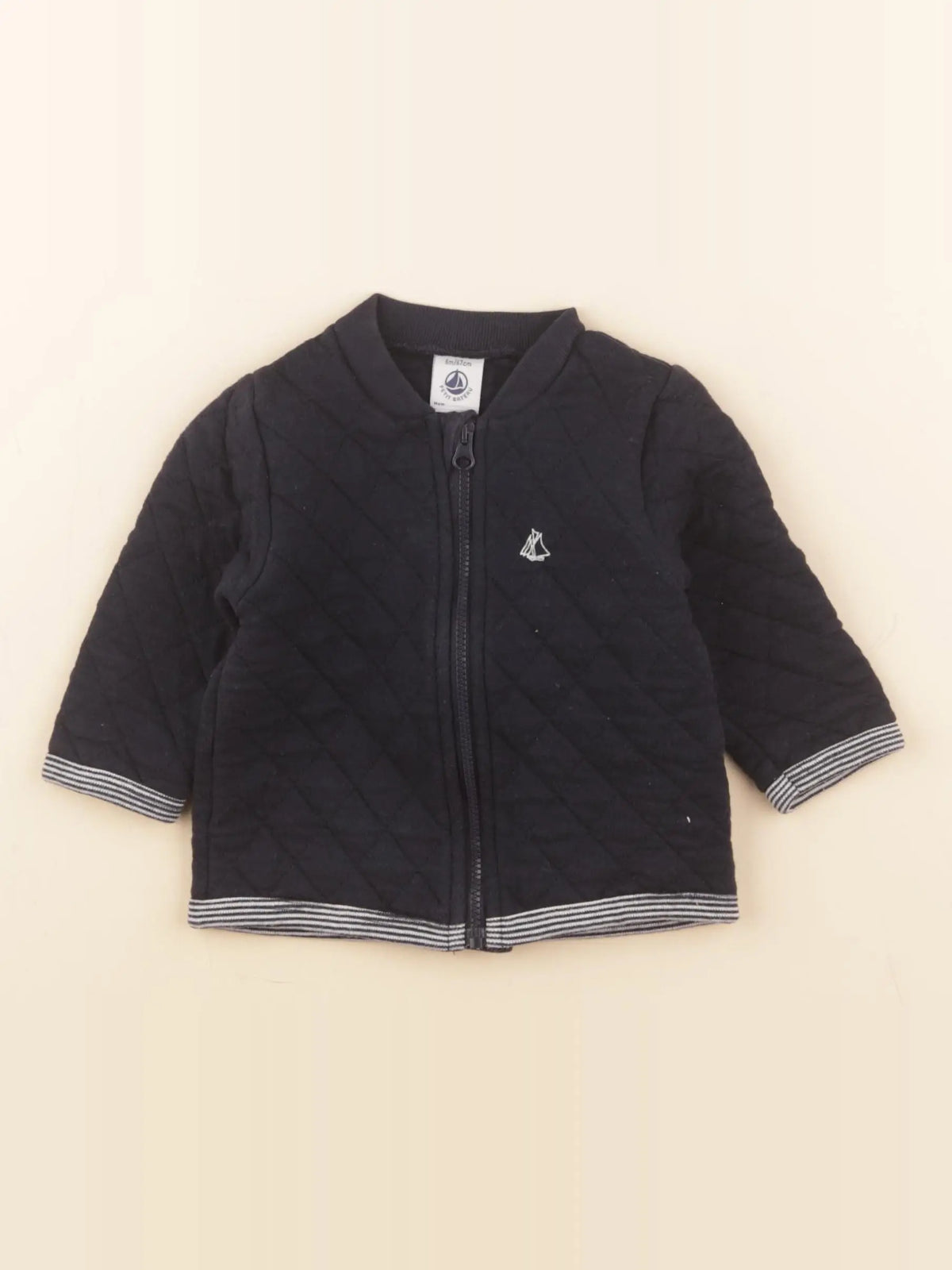 Petit Bateau - sweat bleu - 6 mois