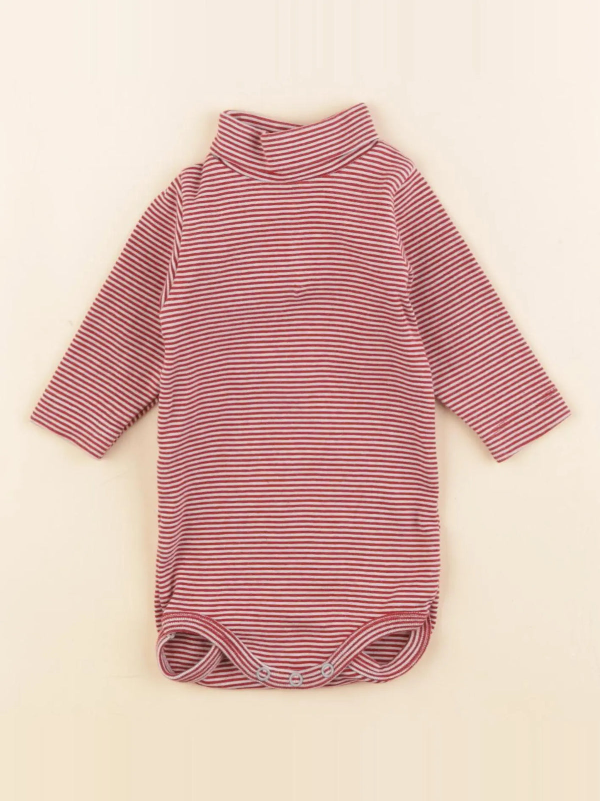Petit Bateau - body à col rouge, blanc - 3 mois