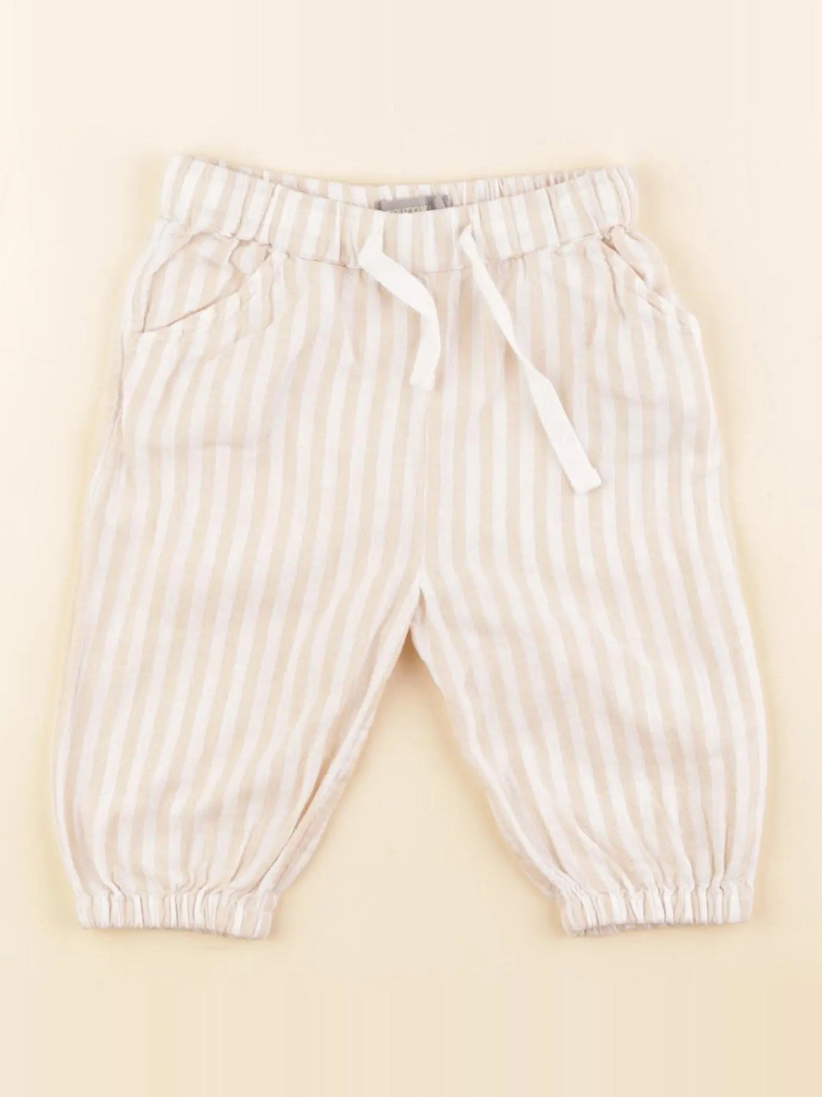 Boutchou - pantalon beige, blanc - 6 mois